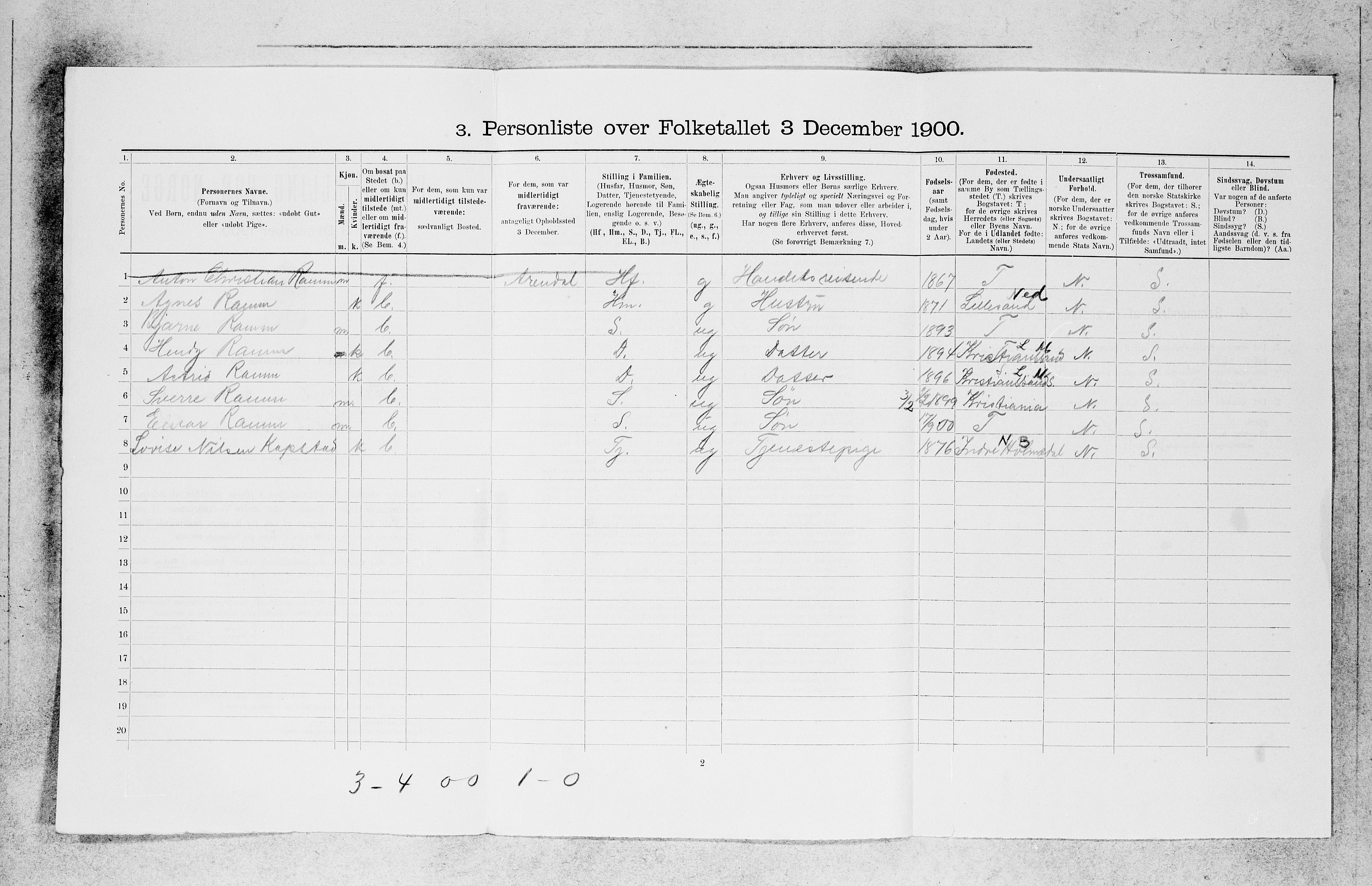 SAB, Folketelling 1900 for 1301 Bergen kjøpstad, 1900, s. 29768