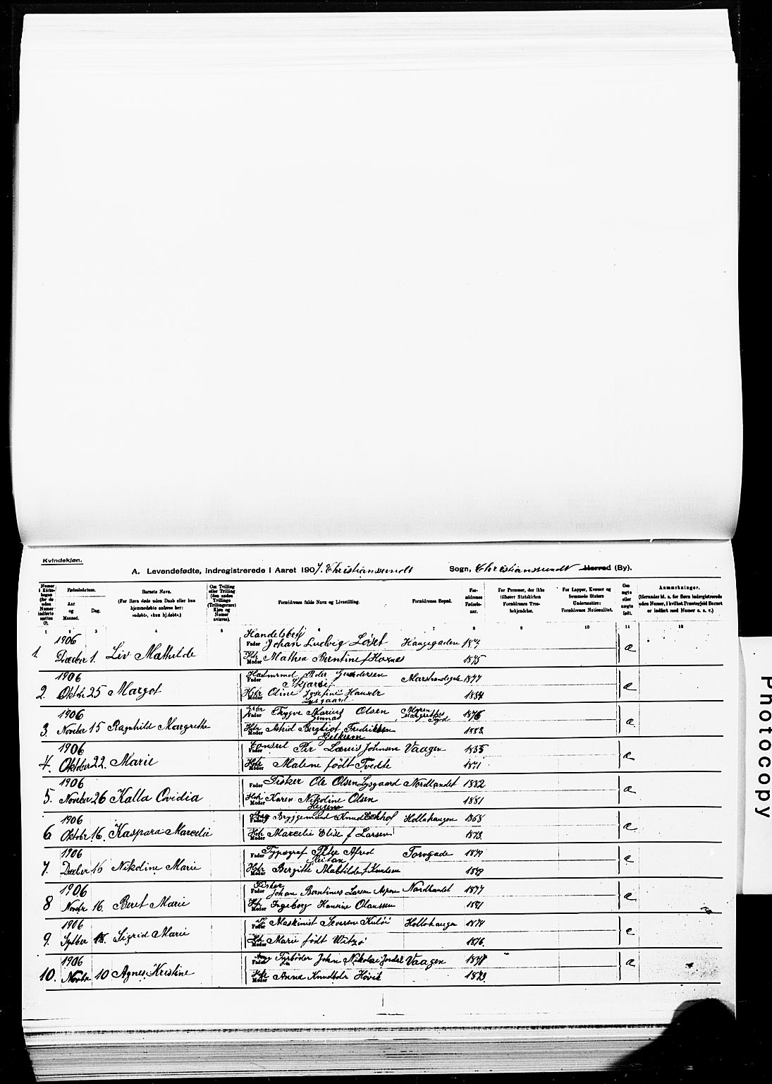 Ministerialprotokoller, klokkerbøker og fødselsregistre - Møre og Romsdal, AV/SAT-A-1454/572/L0858: Ministerialbok nr. 572D02, 1903-1912