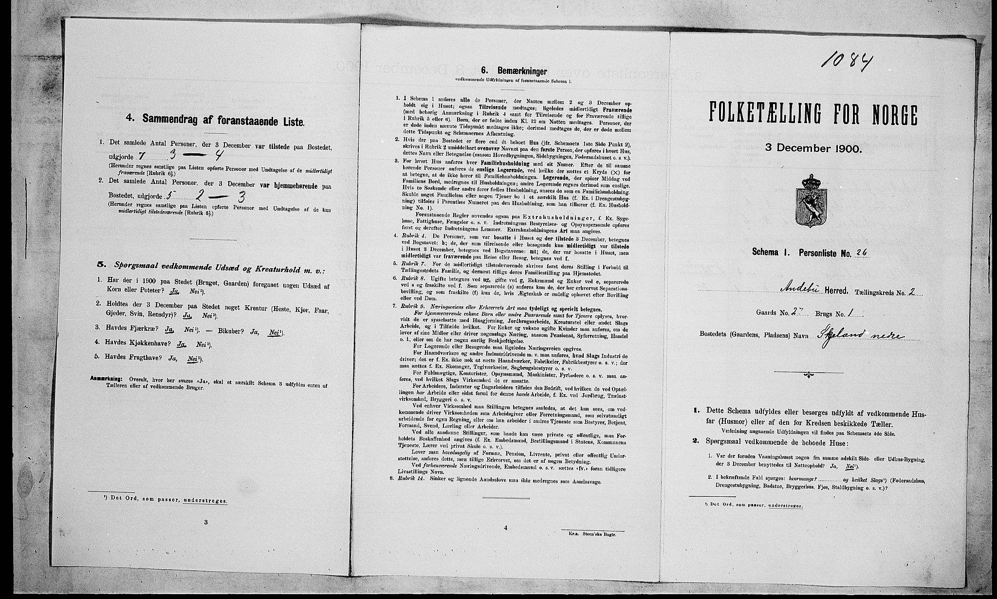 RA, Folketelling 1900 for 0719 Andebu herred, 1900, s. 271