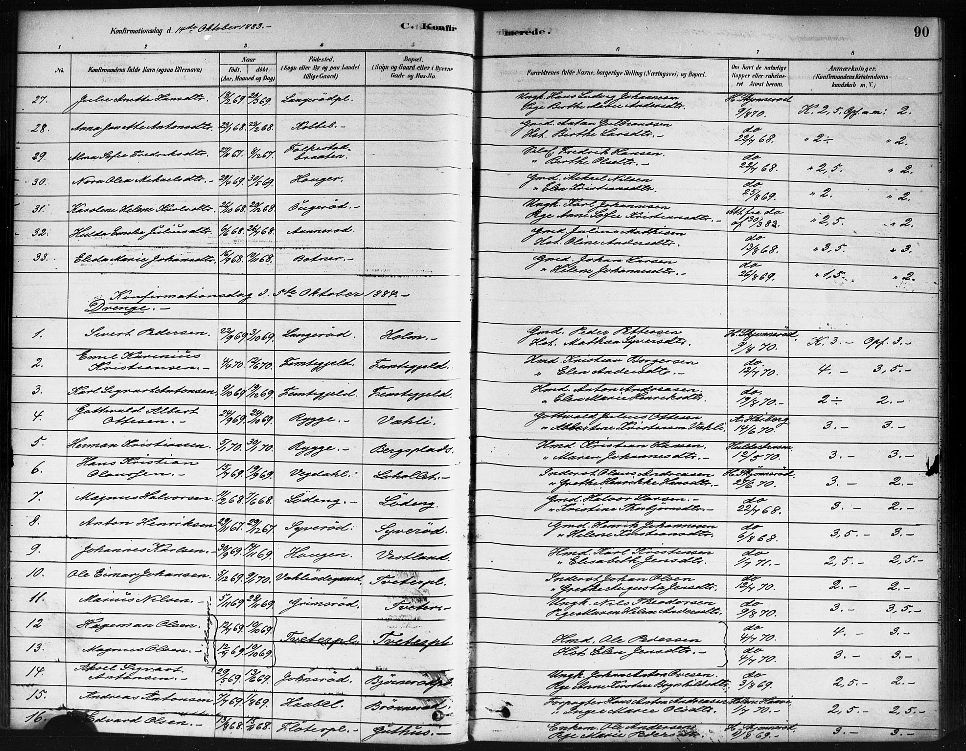 Våler prestekontor Kirkebøker, AV/SAO-A-11083/F/Fa/L0010: Ministerialbok nr. I 10, 1878-1896, s. 90