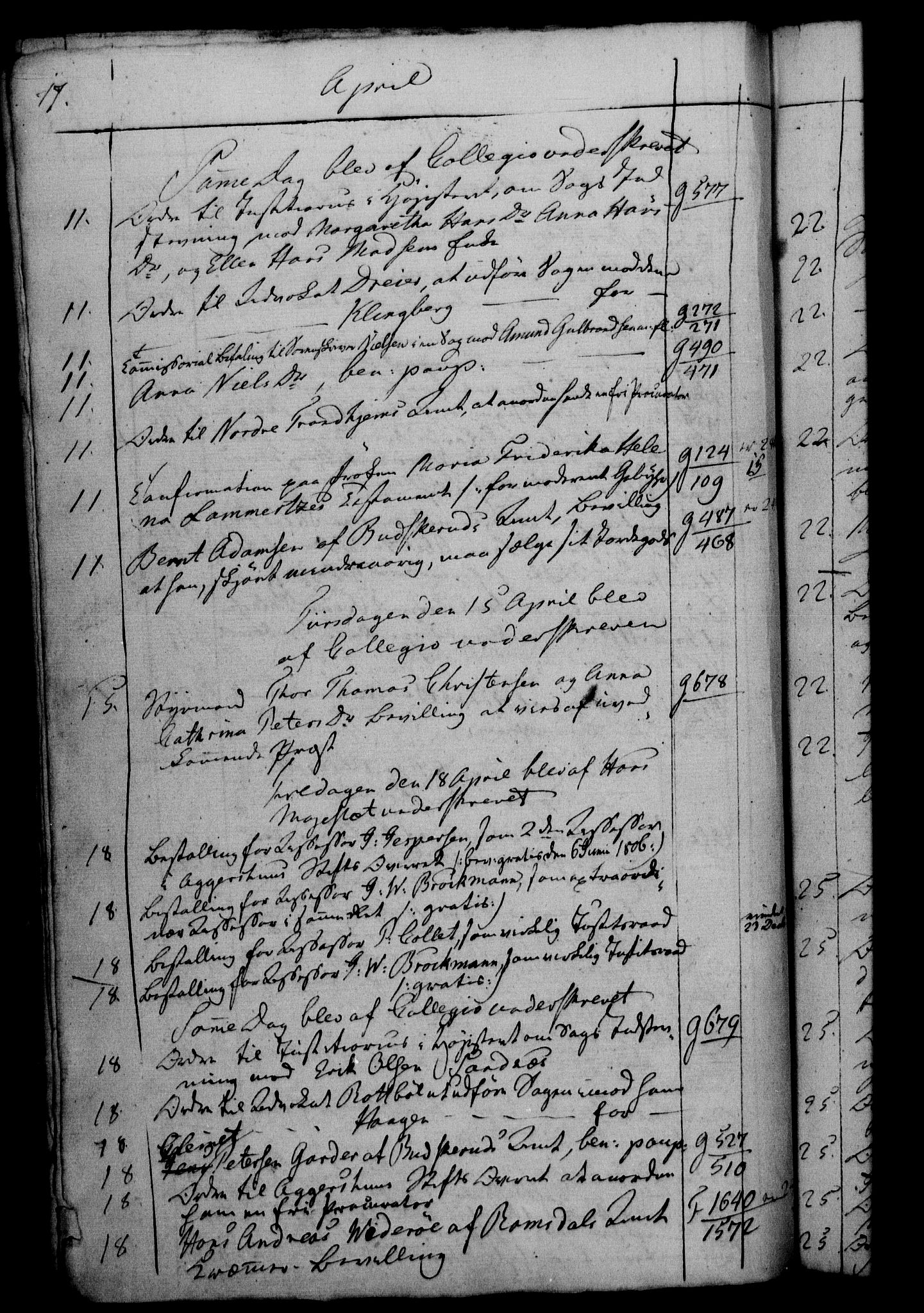 Danske Kanselli 1800-1814, RA/EA-3024/H/Hf/Hfb/Hfbc/L0007: Underskrivelsesbok m. register, 1806, s. 17