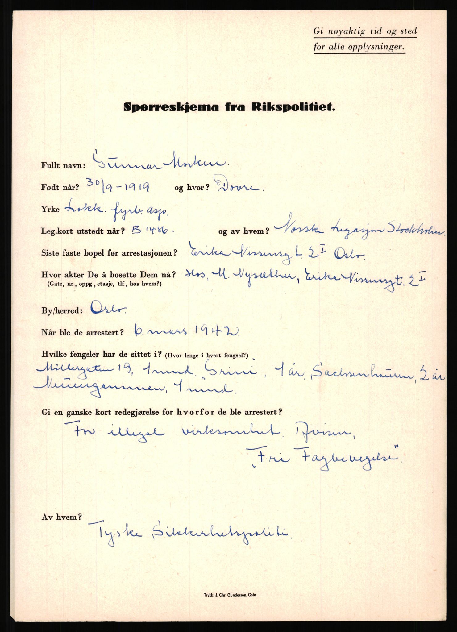 Rikspolitisjefen, AV/RA-S-1560/L/L0012: Mogensen, Øivind - Noraas, Lars, 1940-1945, s. 93