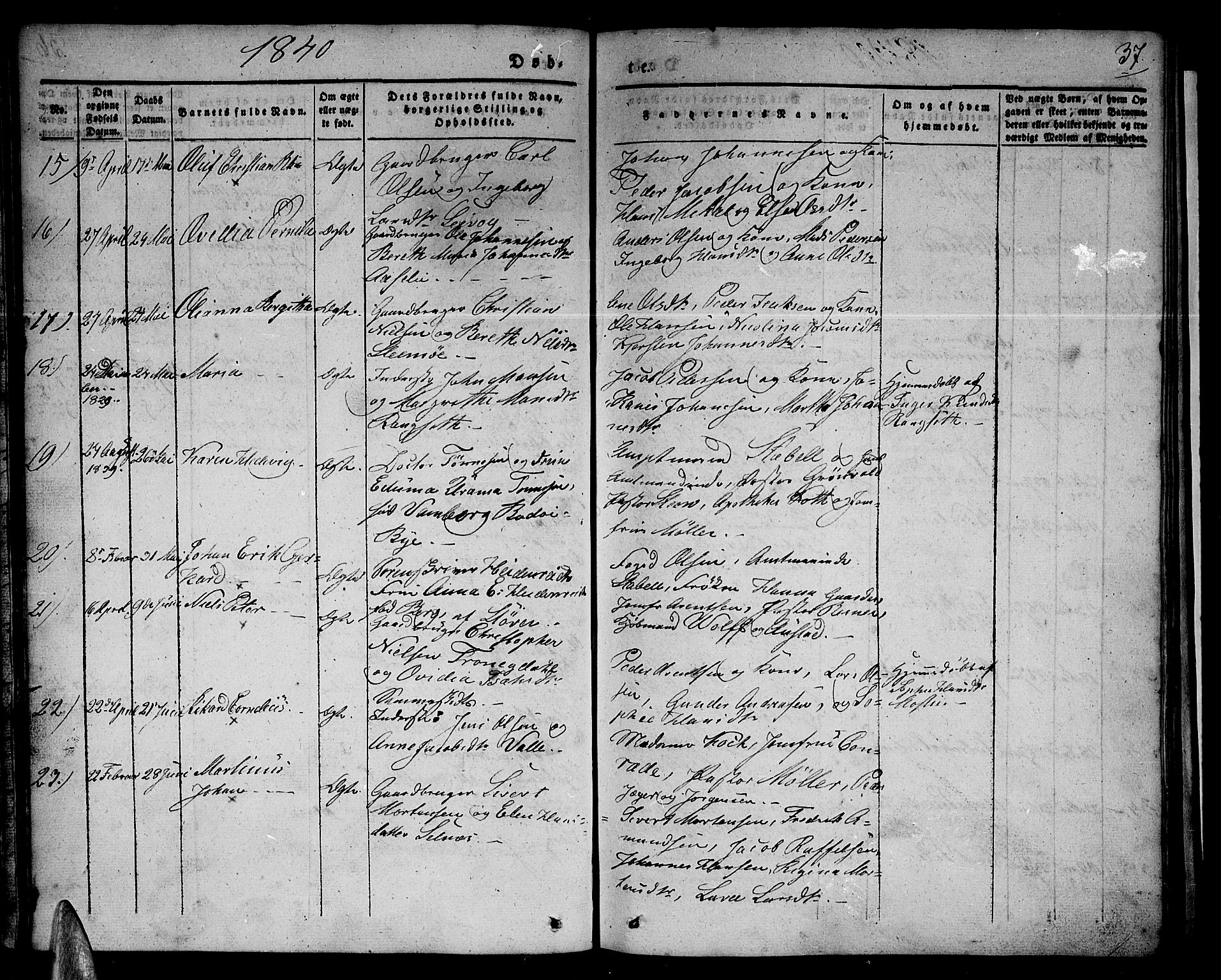 Ministerialprotokoller, klokkerbøker og fødselsregistre - Nordland, SAT/A-1459/801/L0006: Ministerialbok nr. 801A06, 1834-1845, s. 37