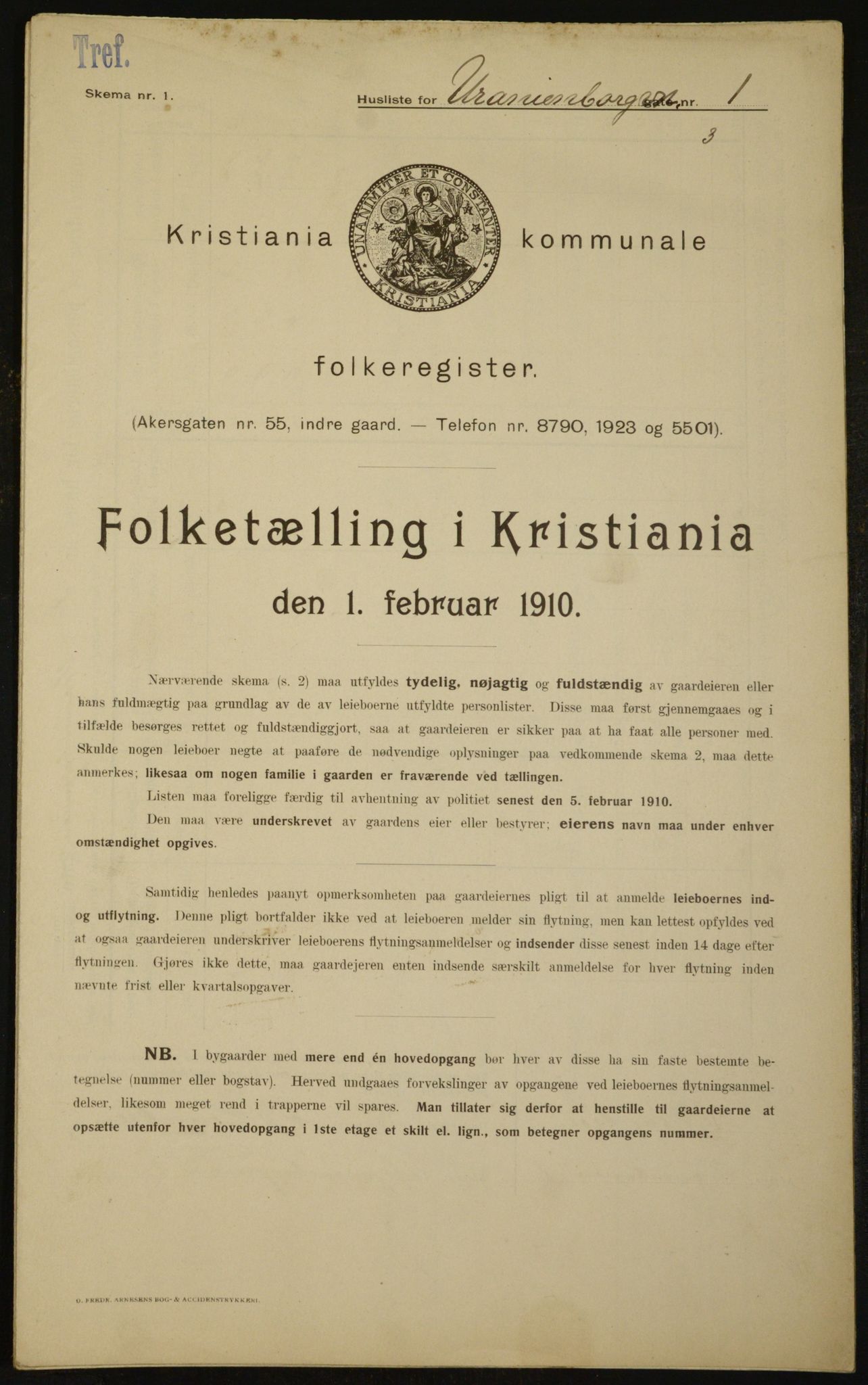 OBA, Kommunal folketelling 1.2.1910 for Kristiania, 1910, s. 114082