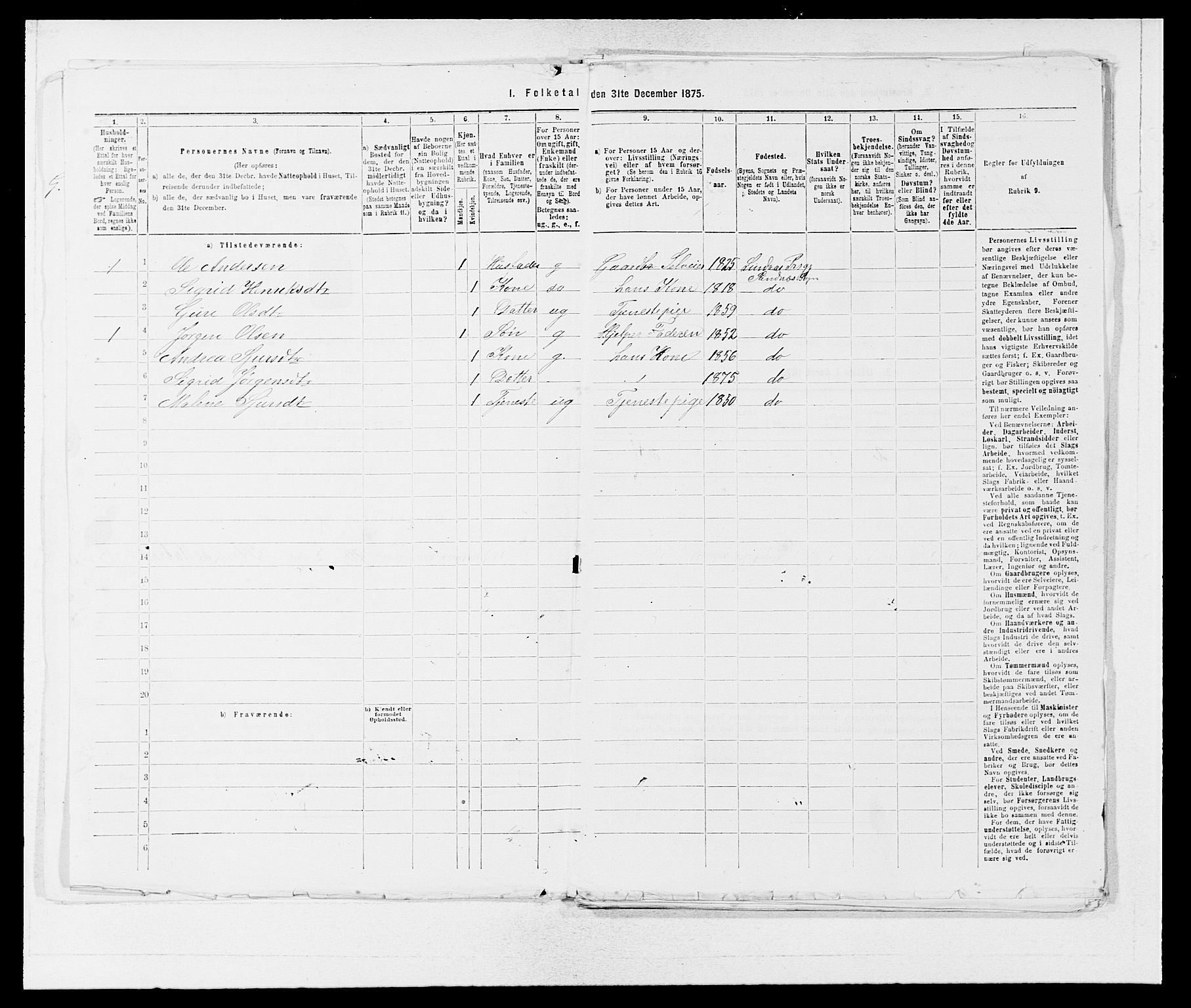 SAB, Folketelling 1875 for 1263P Lindås prestegjeld, 1875, s. 389