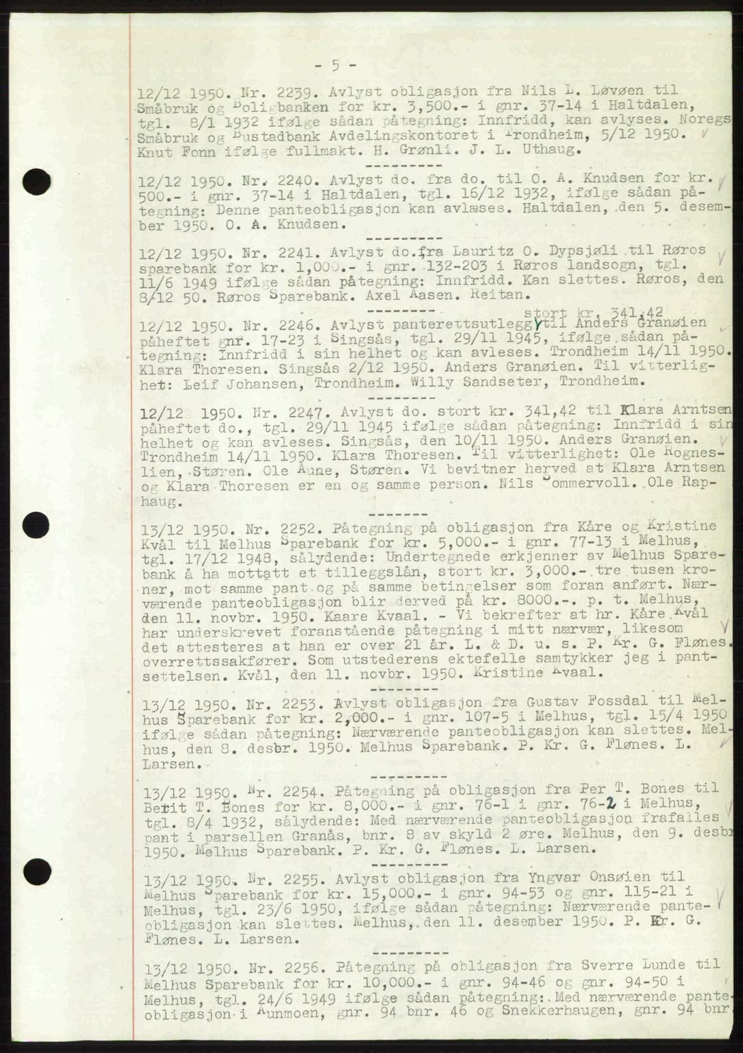 Gauldal sorenskriveri, SAT/A-0014/1/2/2C: Pantebok nr. A11, 1950-1950, Dagboknr: 2239/1950