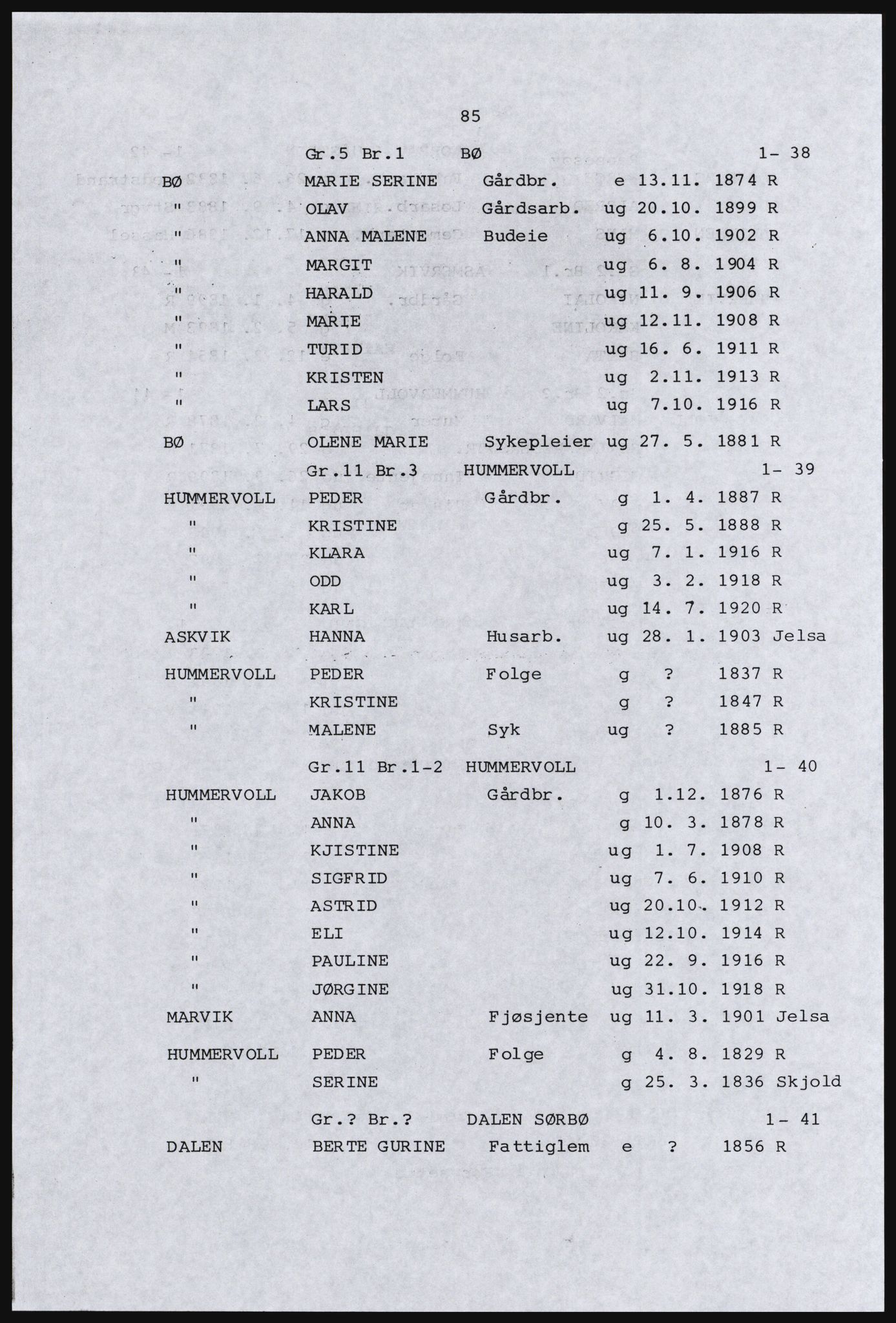 SAST, Avskrift av folketellingen 1920 for Ryfylkeøyene, 1920, s. 101