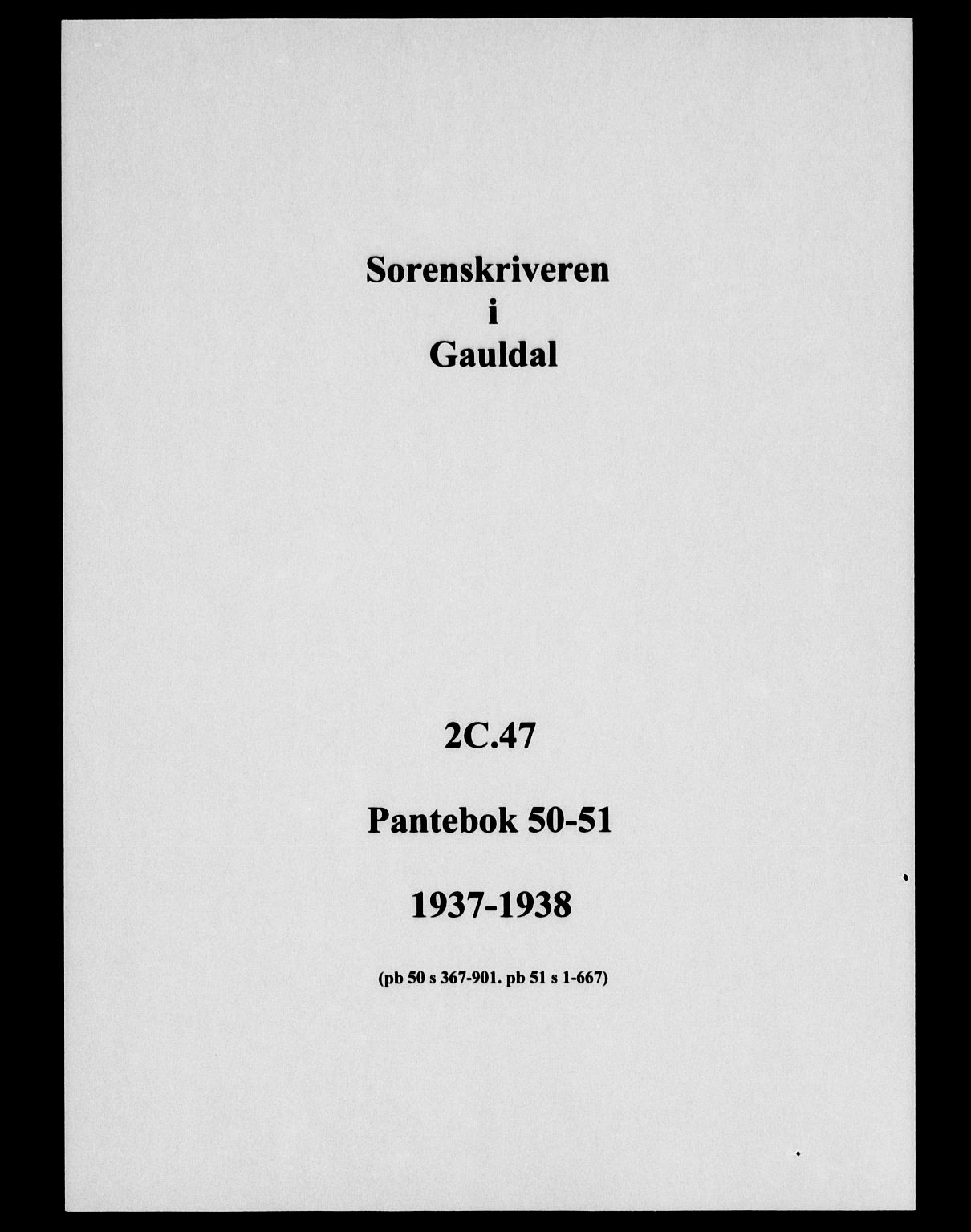 Gauldal sorenskriveri, SAT/A-0014/1/2/2C/L0047: Pantebok nr. 50-51, 1937-1937