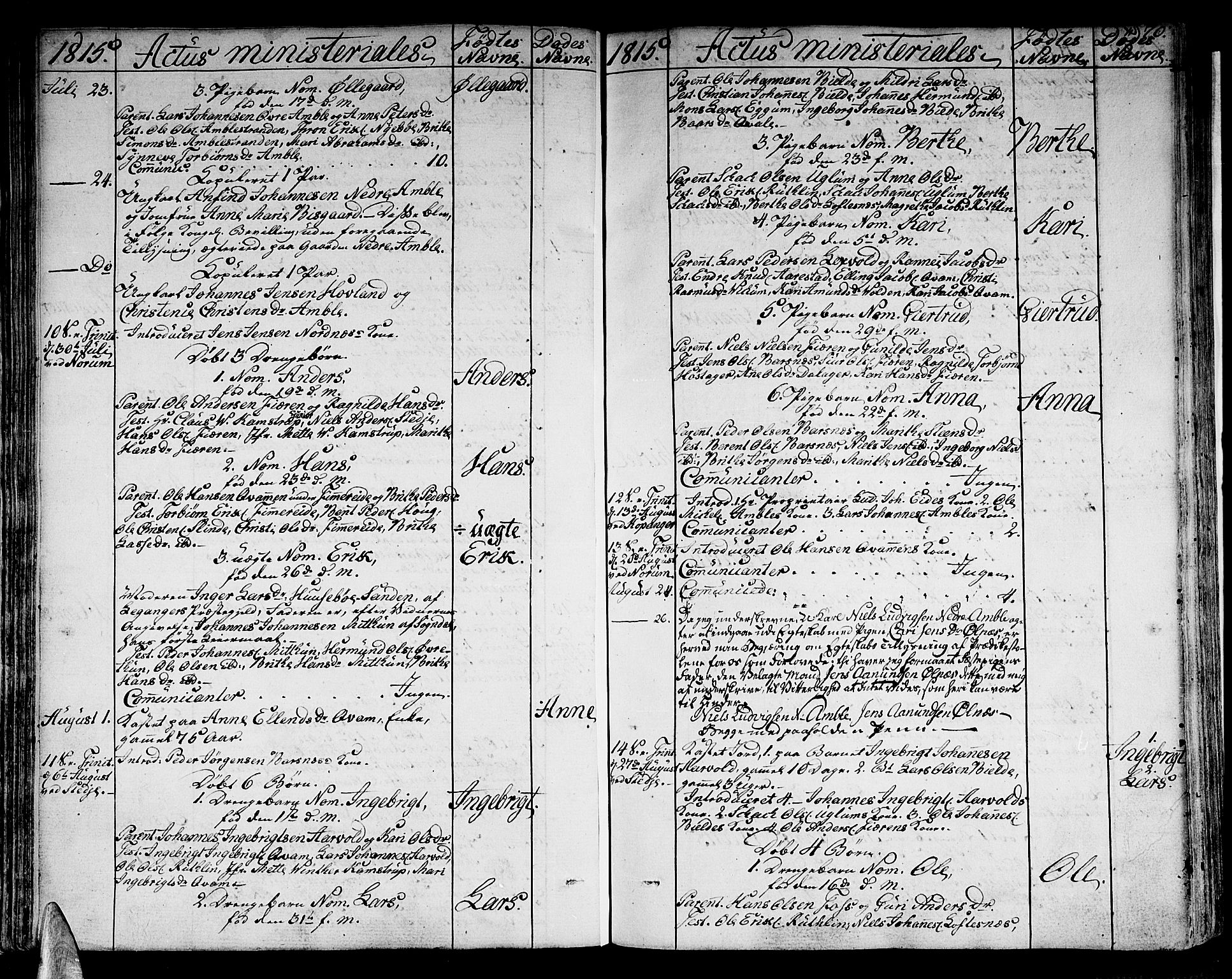 Sogndal sokneprestembete, AV/SAB-A-81301/H/Haa/Haaa/L0009: Ministerialbok nr. A 9, 1809-1821, s. 70