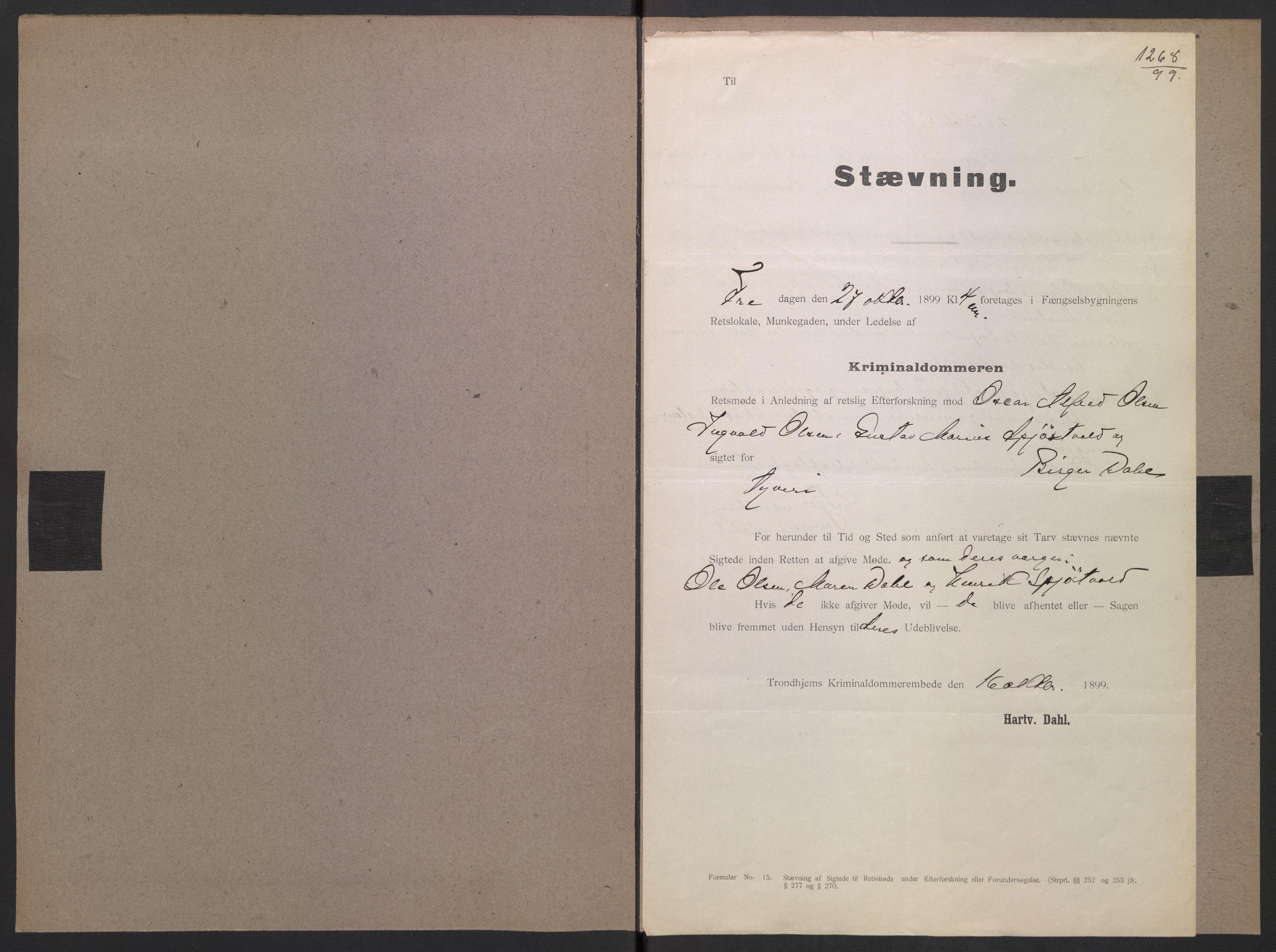 Falstad skolehjem, AV/RA-S-1676/E/Eb/L0003: Elevmapper løpenr. 62-80, 1899-1907, s. 9