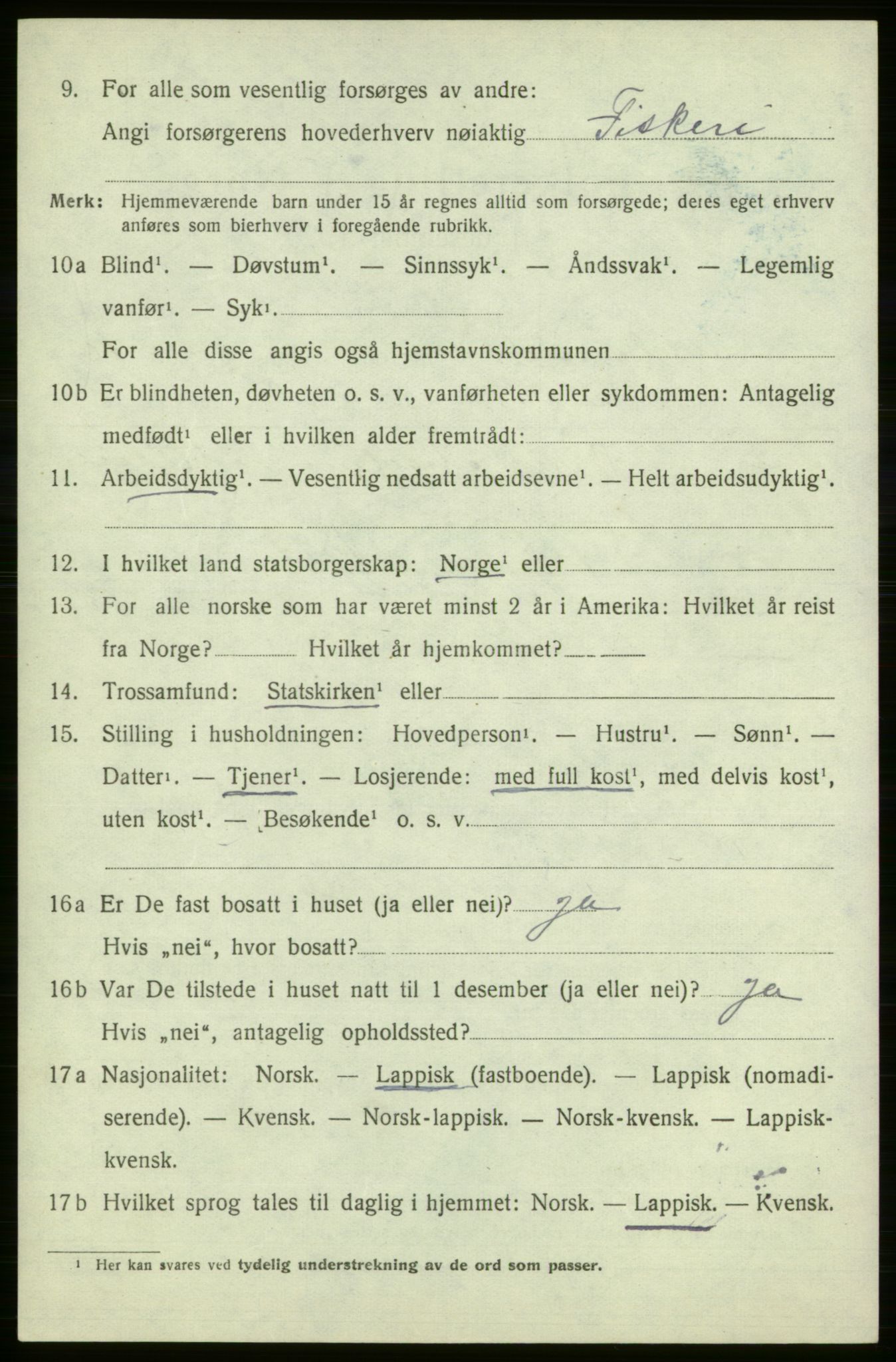 SATØ, Folketelling 1920 for 2017 Kvalsund herred, 1920, s. 2927