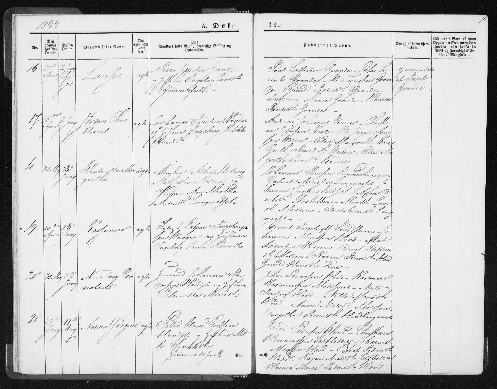 Ministerialprotokoller, klokkerbøker og fødselsregistre - Nord-Trøndelag, SAT/A-1458/744/L0418: Ministerialbok nr. 744A02, 1843-1866, s. 10