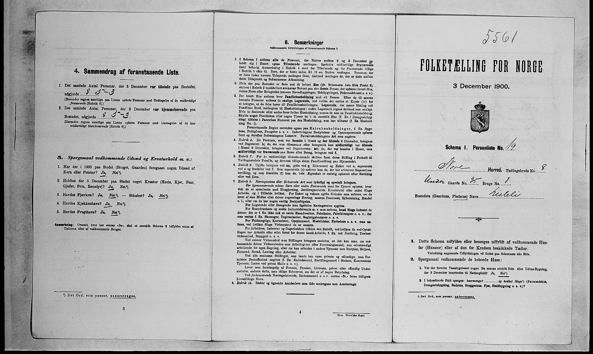 RA, Folketelling 1900 for 0633 Nore herred, 1900, s. 860
