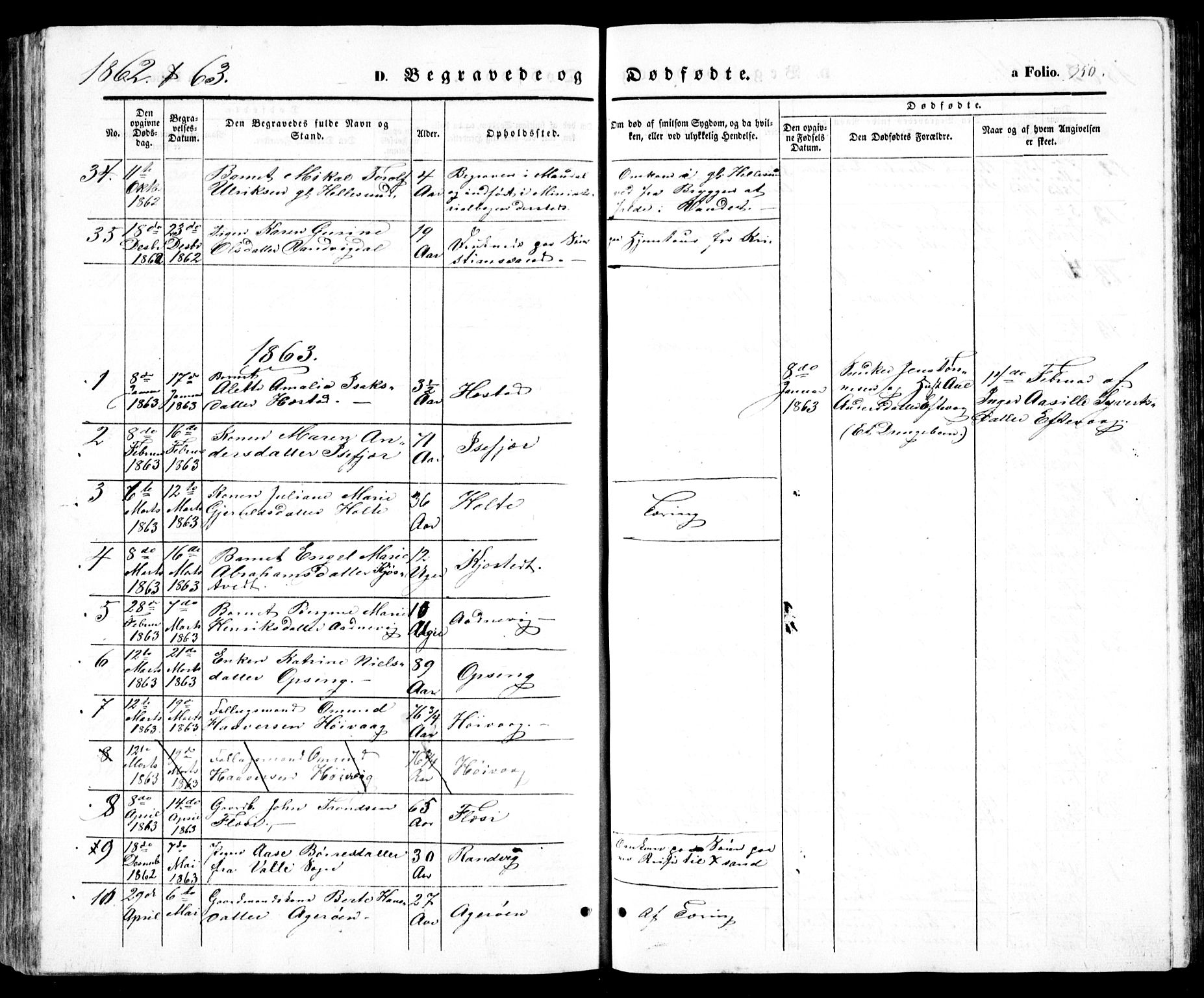 Høvåg sokneprestkontor, AV/SAK-1111-0025/F/Fb/L0002: Klokkerbok nr. B 2, 1847-1869, s. 350