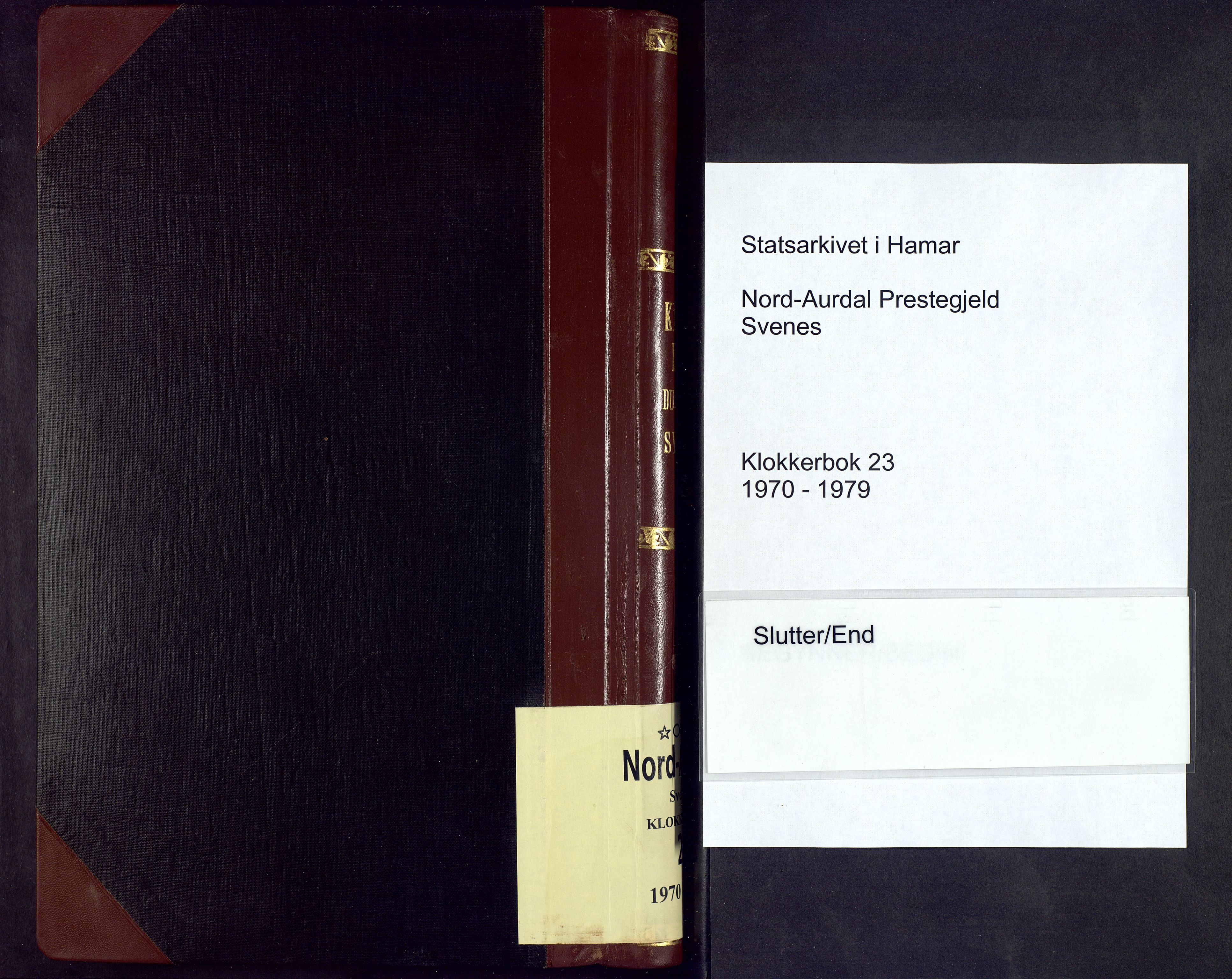 Nord-Aurdal prestekontor, AV/SAH-PREST-132/H/Ha/Hab/L0023: Klokkerbok nr. 23, 1970-1979