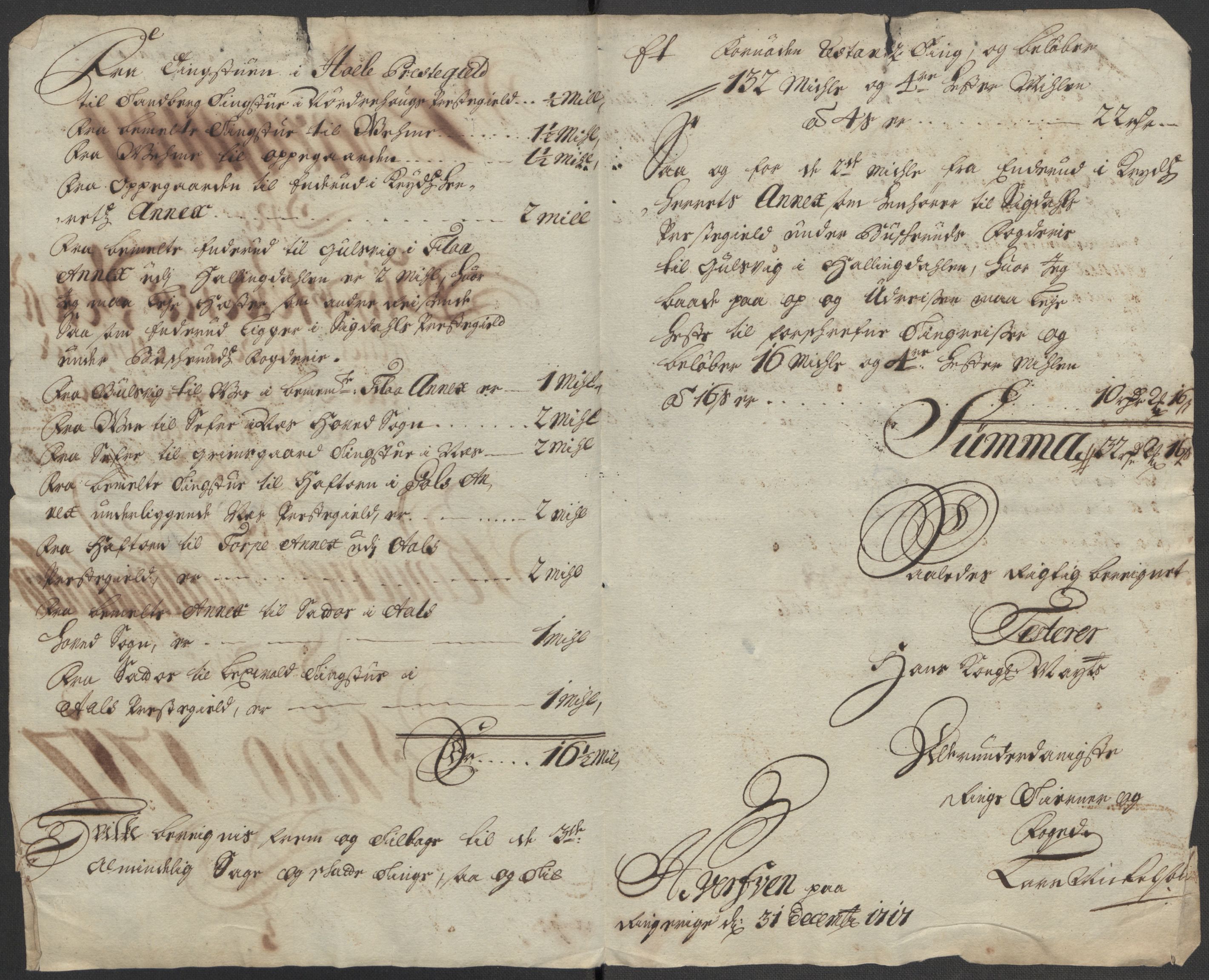 Rentekammeret inntil 1814, Reviderte regnskaper, Fogderegnskap, RA/EA-4092/R23/L1475: Fogderegnskap Ringerike og Hallingdal, 1717, s. 346