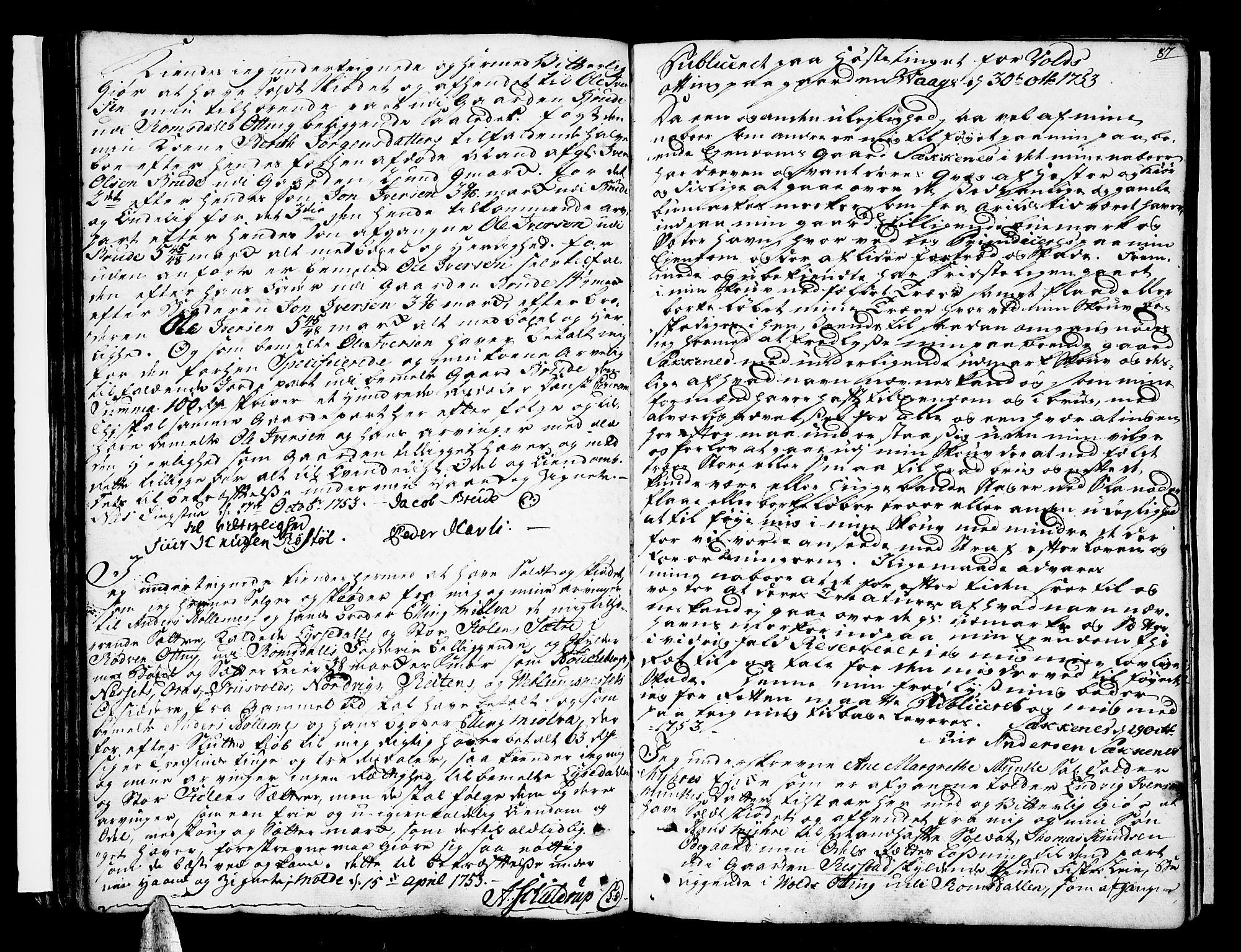Romsdal sorenskriveri, SAT/A-4149/1/2/2C/L0003: Pantebok nr. 3, 1747-1767, s. 87