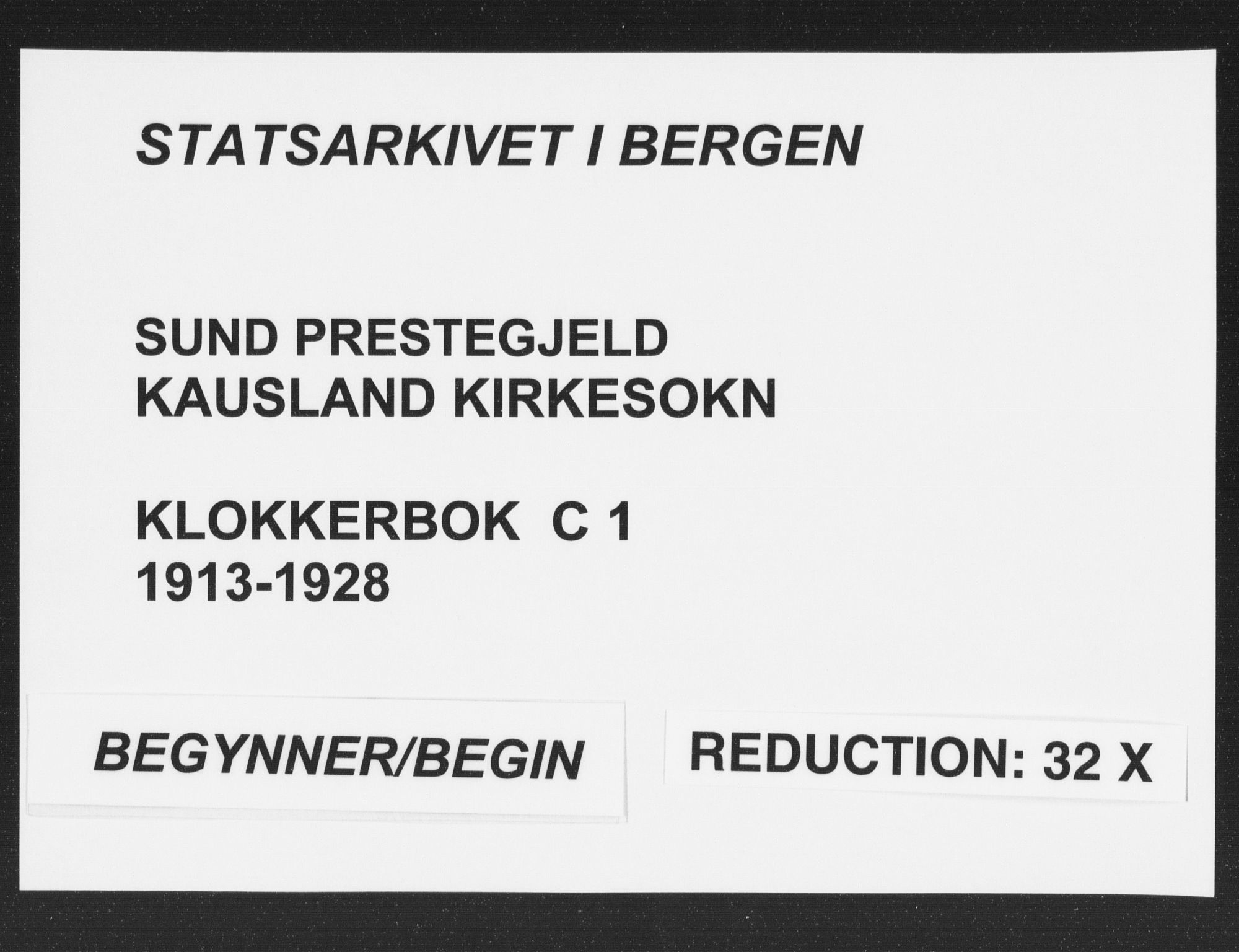 Sund sokneprestembete, AV/SAB-A-99930: Klokkerbok nr. C 1, 1913-1928