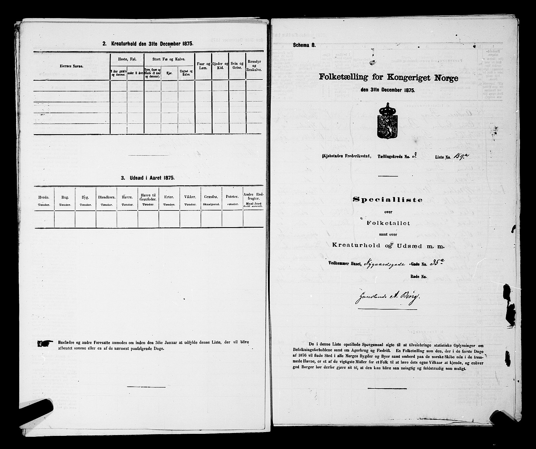 RA, Folketelling 1875 for 0103B Fredrikstad prestegjeld, Fredrikstad kjøpstad, 1875, s. 495