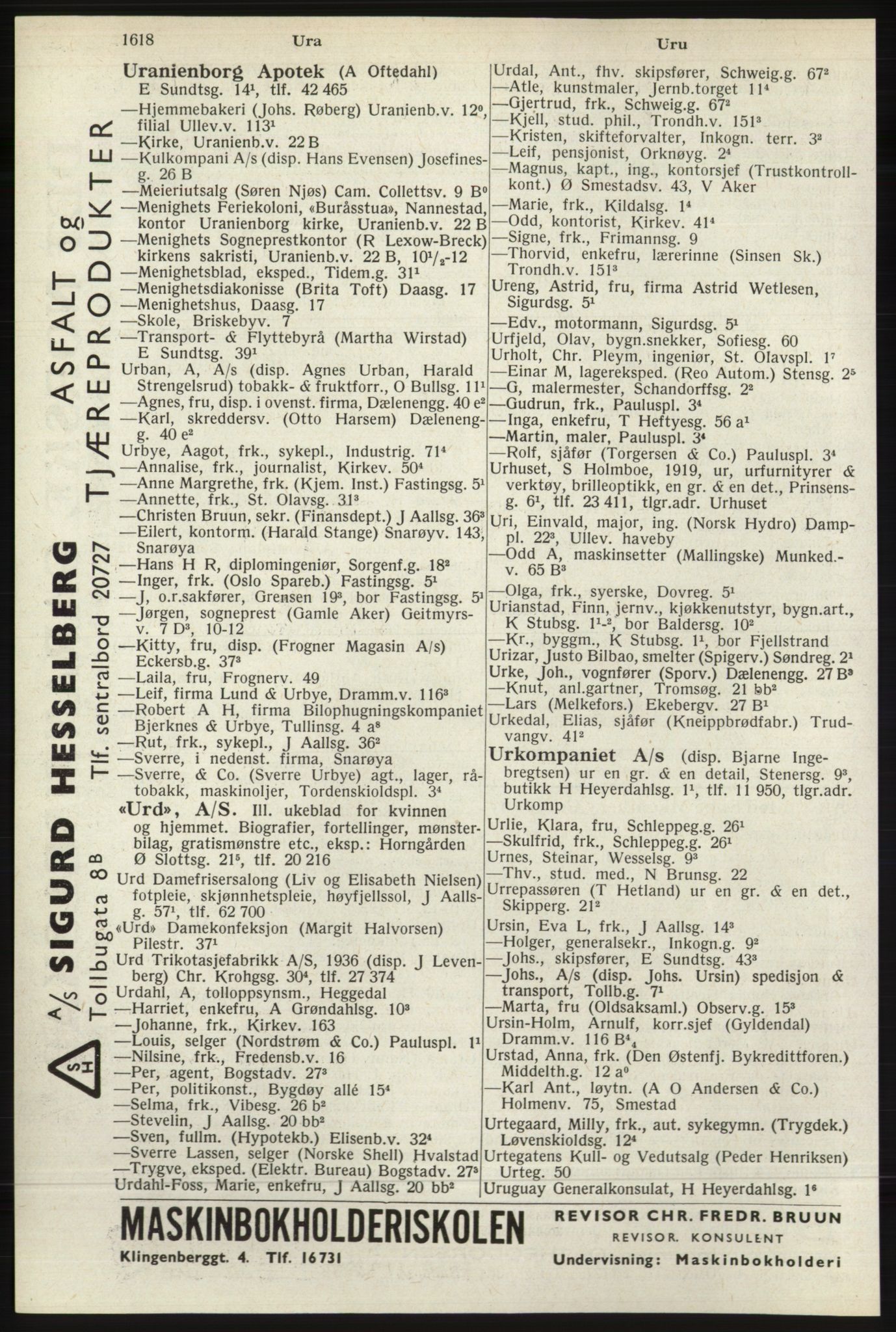 Kristiania/Oslo adressebok, PUBL/-, 1940, s. 1636