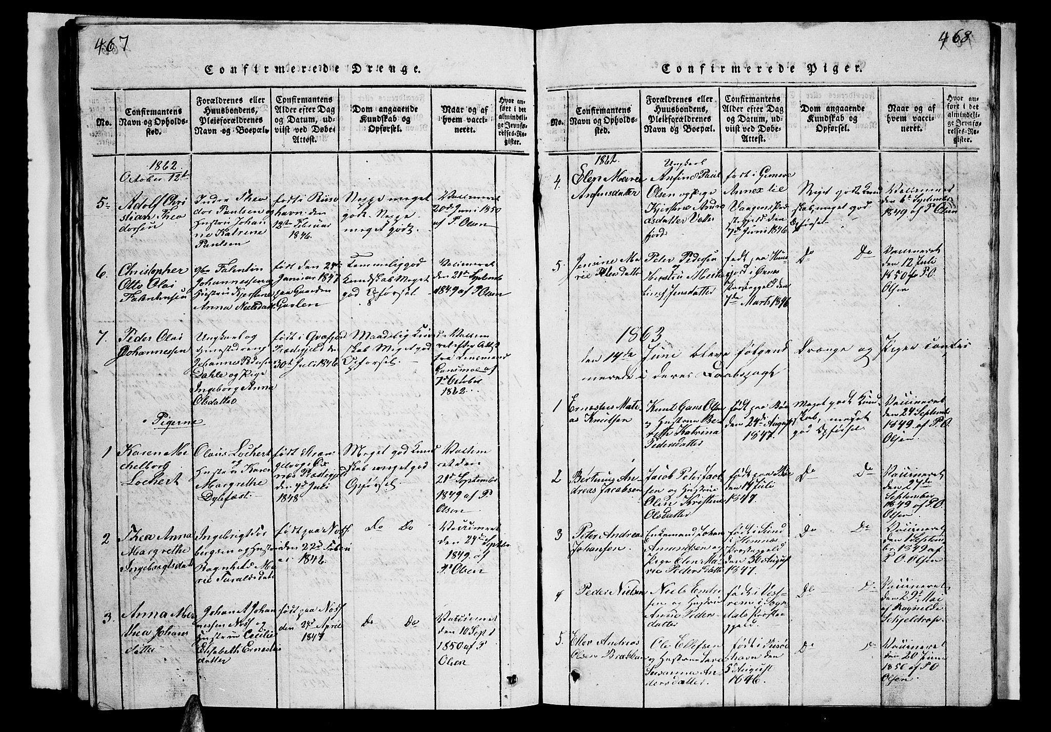 Ministerialprotokoller, klokkerbøker og fødselsregistre - Nordland, SAT/A-1459/899/L1446: Klokkerbok nr. 899C01, 1820-1868, s. 467-468