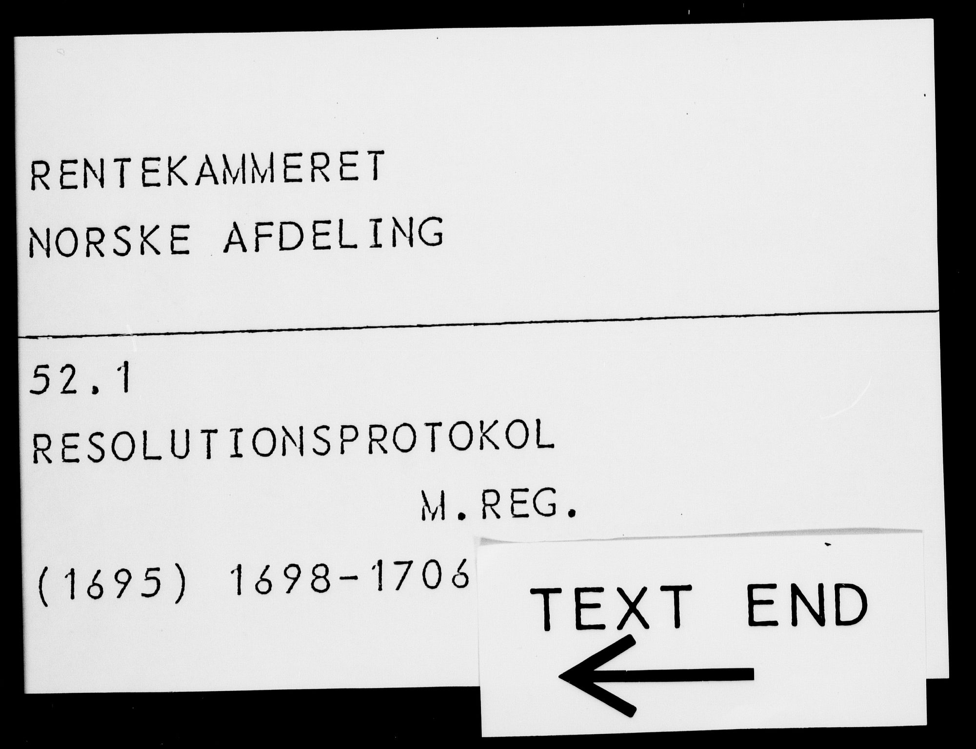 Rentekammeret, Kammerkanselliet, RA/EA-3111/G/Gf/Gfa/L0001: Resolusjonsprotokoll med register (merket RK 52.1), 1695-1706, s. 445