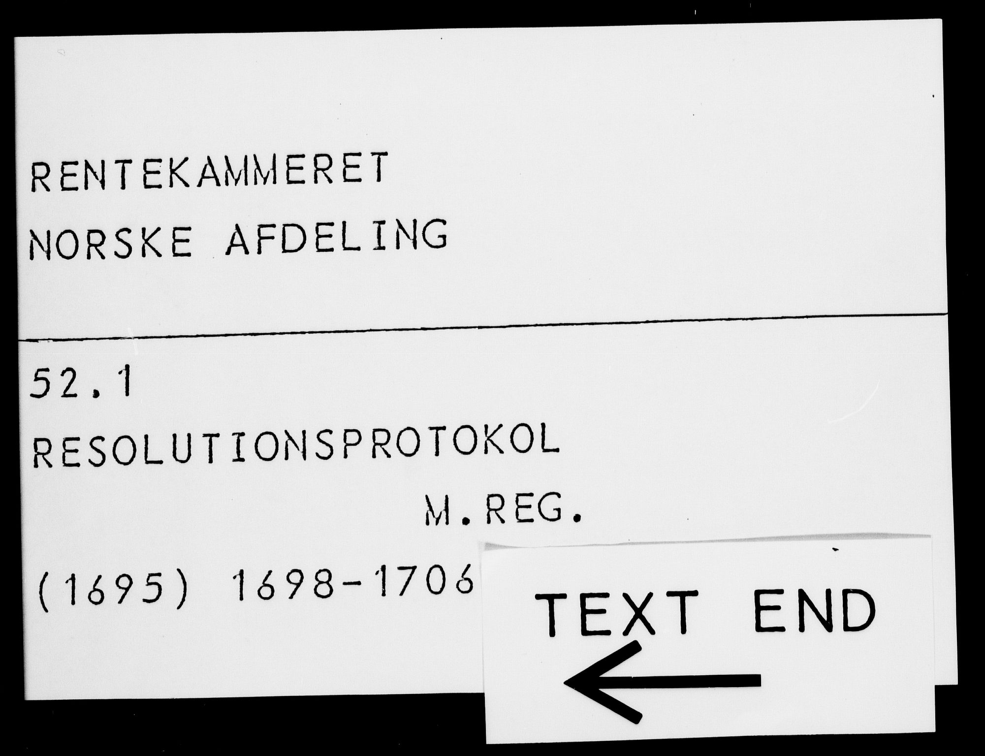 Rentekammeret, Kammerkanselliet, AV/RA-EA-3111/G/Gf/Gfa/L0001: Resolusjonsprotokoll med register (merket RK 52.1), 1695-1706, s. 445