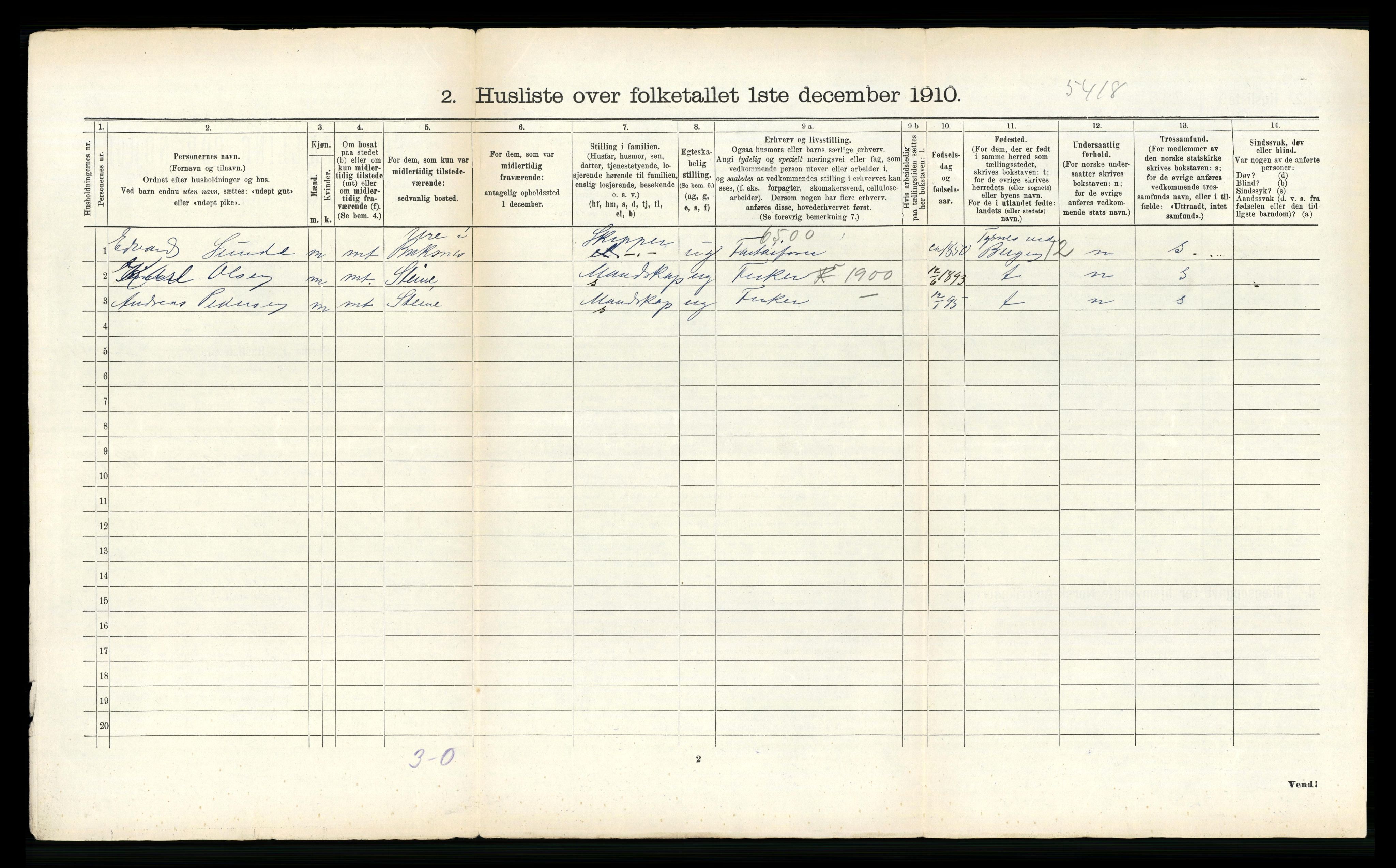 RA, Folketelling 1910 for 1860 Buksnes herred, 1910, s. 1169