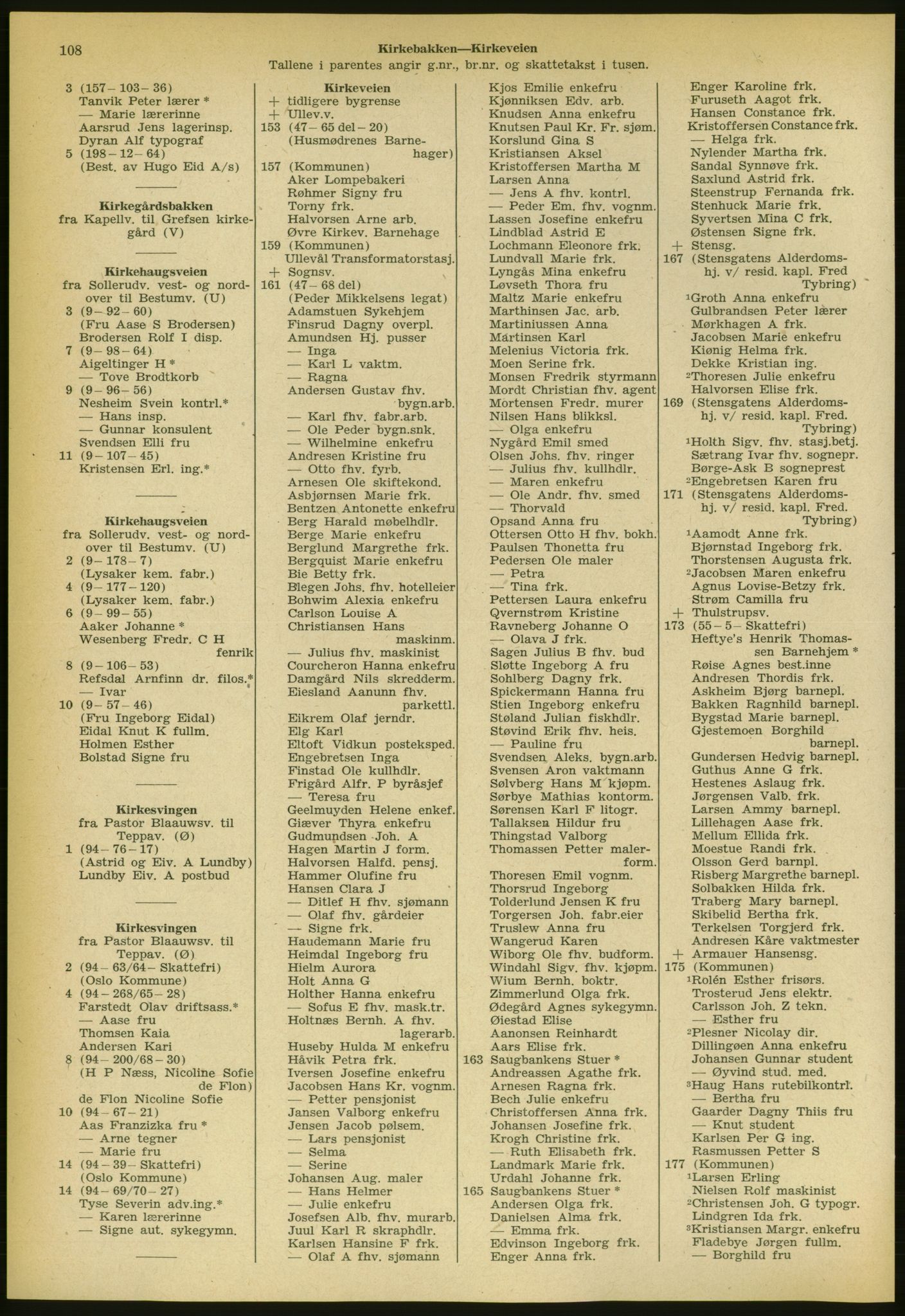 Kristiania/Oslo adressebok, PUBL/-, 1952, s. 108