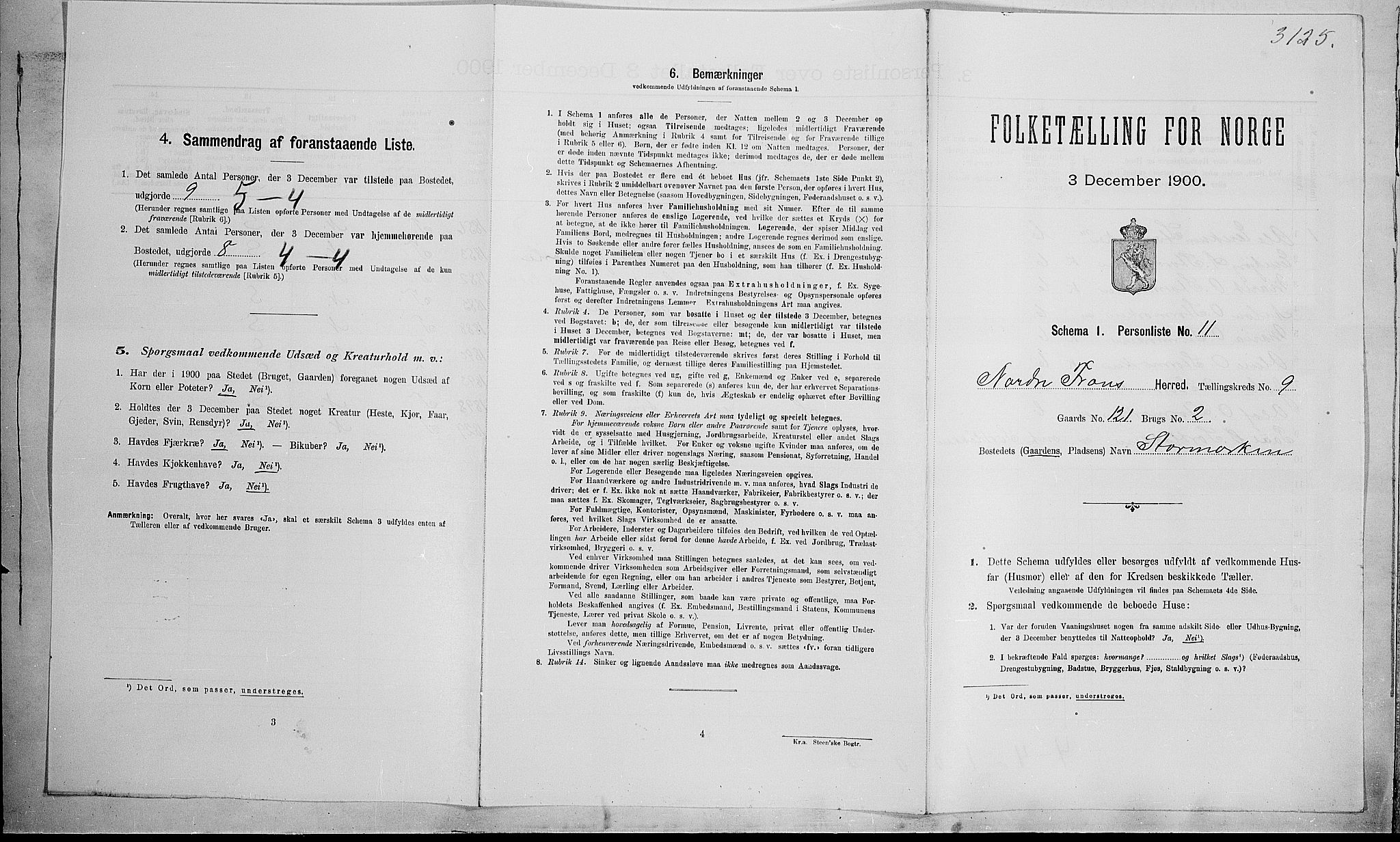 SAH, Folketelling 1900 for 0518 Nord-Fron herred, 1900, s. 1101