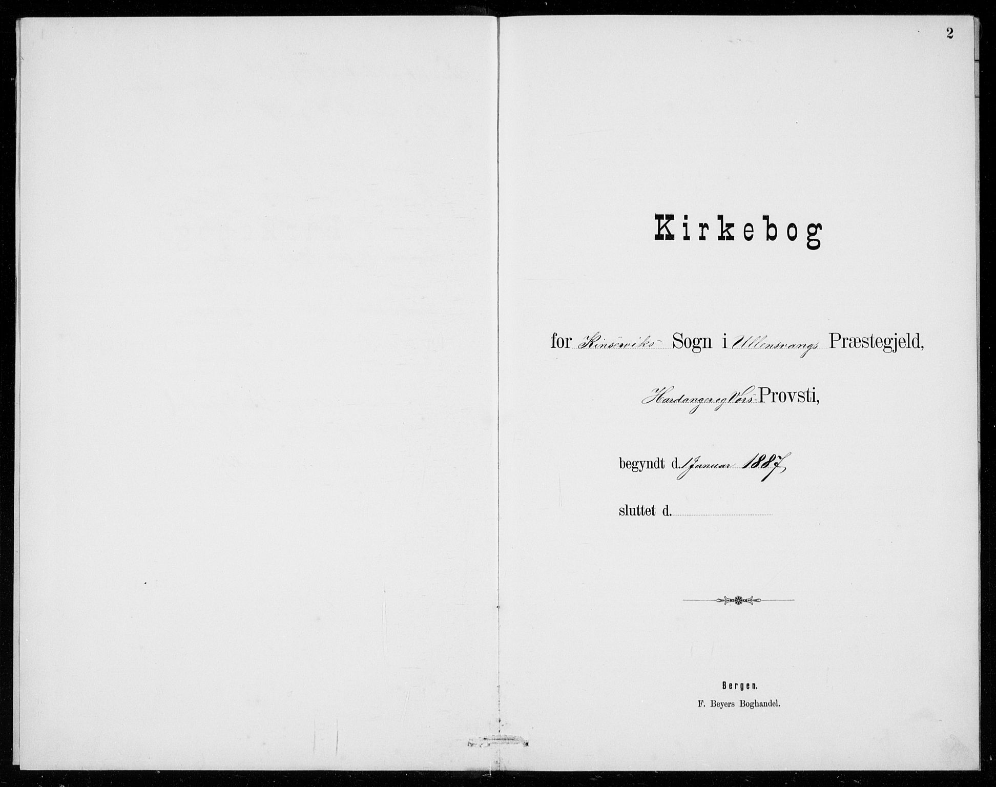 Ullensvang sokneprestembete, SAB/A-78701/H/Hab: Klokkerbok nr. E  8, 1887-1923, s. 2