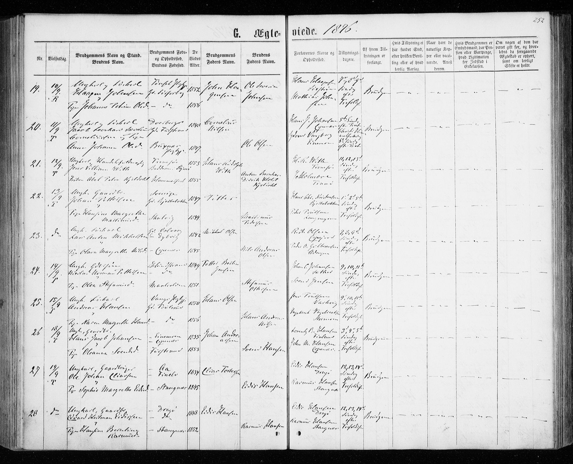 Tranøy sokneprestkontor, AV/SATØ-S-1313/I/Ia/Iaa/L0008kirke: Ministerialbok nr. 8, 1867-1877, s. 252