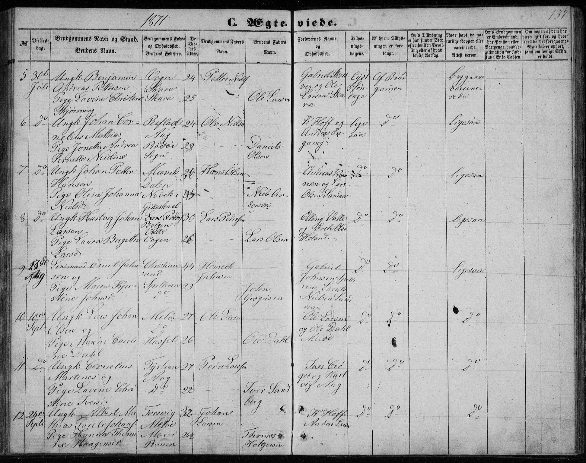 Ministerialprotokoller, klokkerbøker og fødselsregistre - Nordland, AV/SAT-A-1459/843/L0633: Klokkerbok nr. 843C02, 1853-1873, s. 137