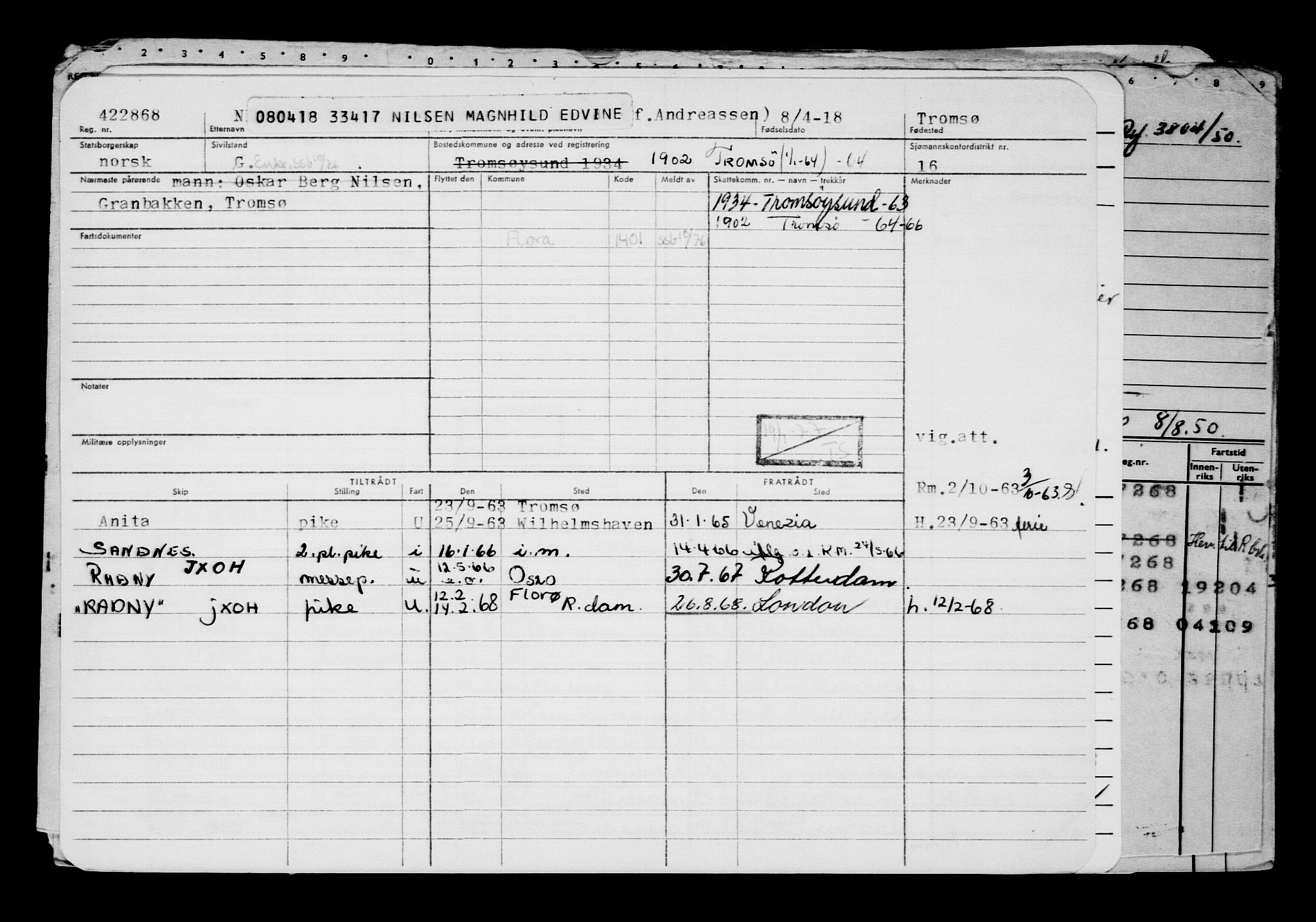 Direktoratet for sjømenn, AV/RA-S-3545/G/Gb/L0157: Hovedkort, 1918, s. 163