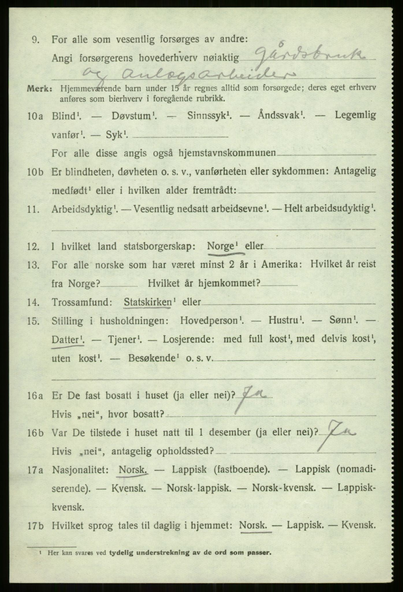 SATØ, Folketelling 1920 for 1933 Balsfjord herred, 1920, s. 3241