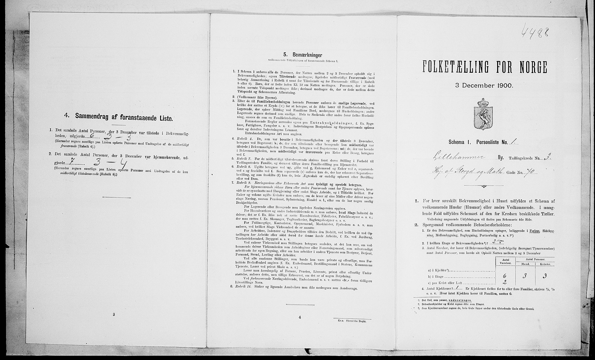 SAH, Folketelling 1900 for 0501 Lillehammer kjøpstad, 1900, s. 1037