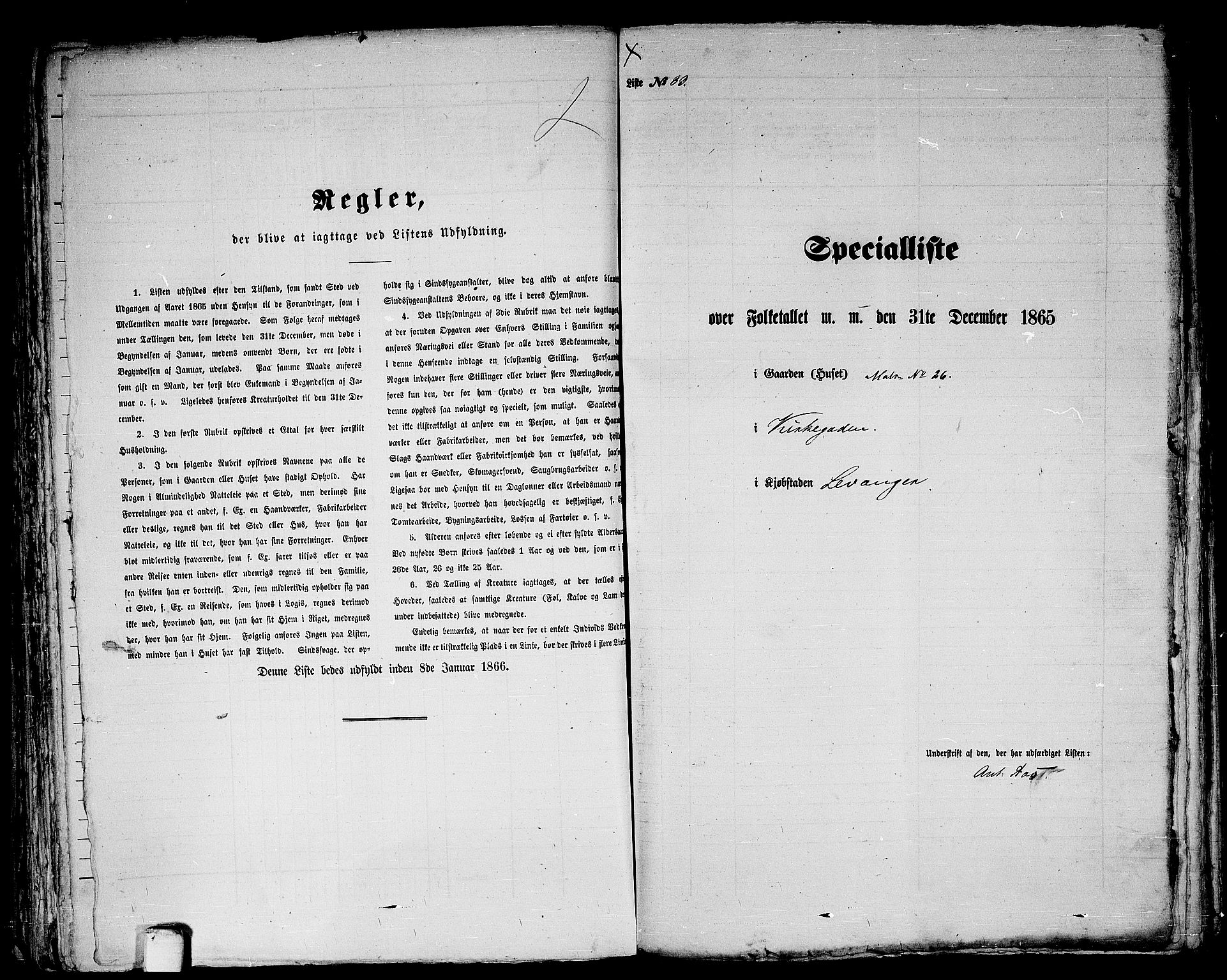 RA, Folketelling 1865 for 1701B Levanger prestegjeld, Levanger kjøpstad, 1865, s. 169