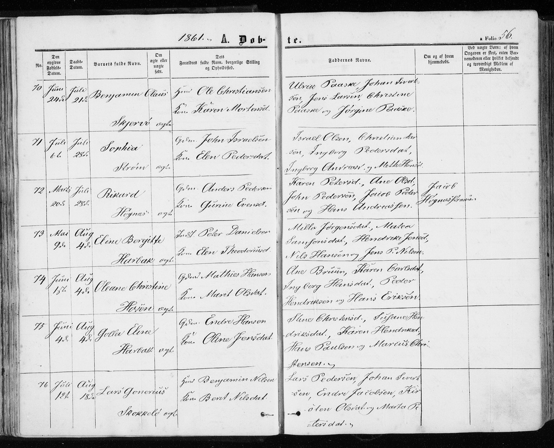Ministerialprotokoller, klokkerbøker og fødselsregistre - Sør-Trøndelag, AV/SAT-A-1456/657/L0705: Ministerialbok nr. 657A06, 1858-1867, s. 56