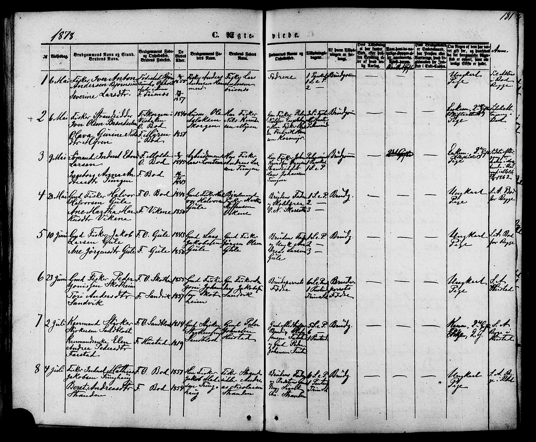 Ministerialprotokoller, klokkerbøker og fødselsregistre - Møre og Romsdal, SAT/A-1454/566/L0768: Ministerialbok nr. 566A07, 1869-1881, s. 181