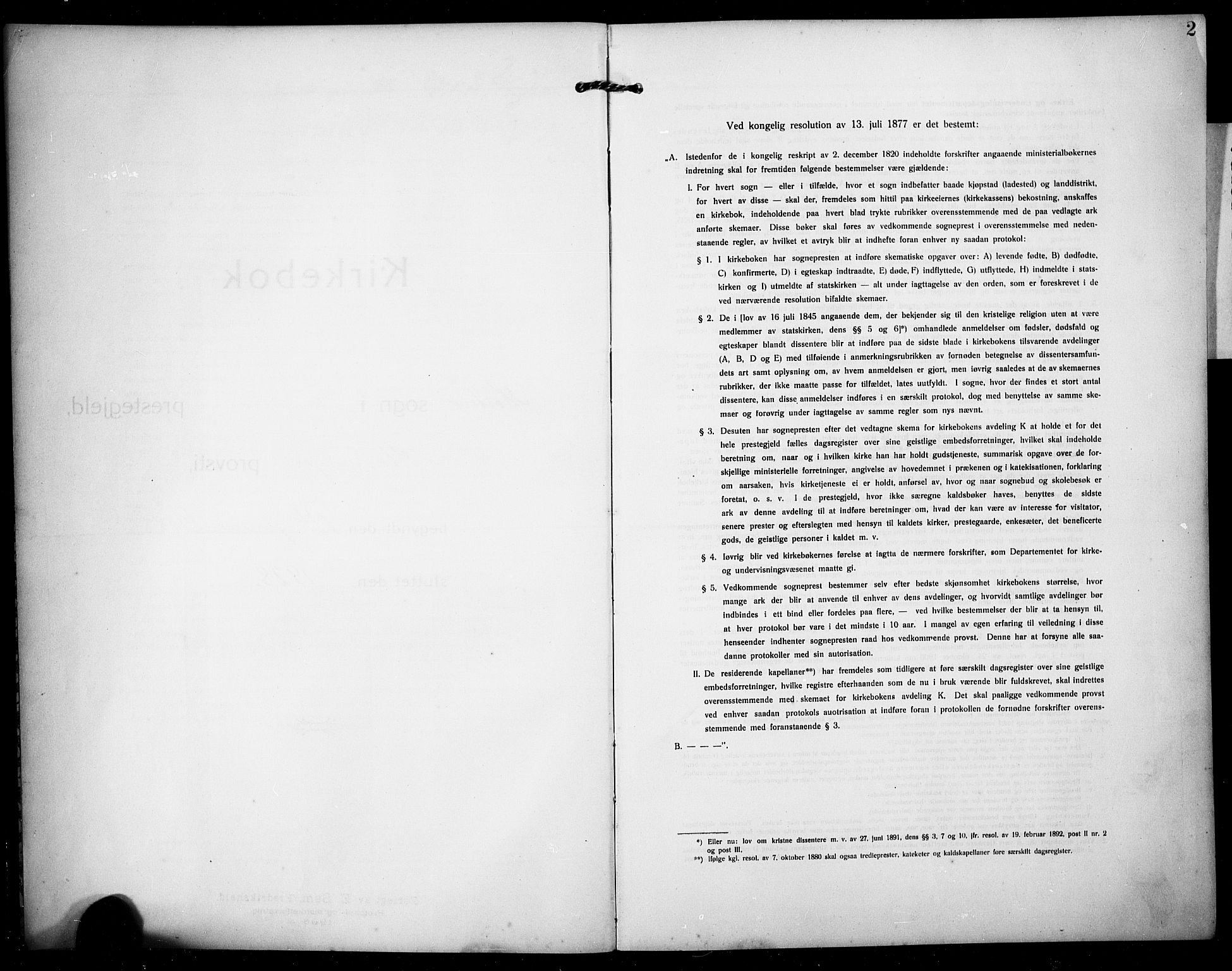 Rennesøy sokneprestkontor, SAST/A -101827/H/Ha/Hab/L0013: Klokkerbok nr. B 12, 1907-1928, s. 2