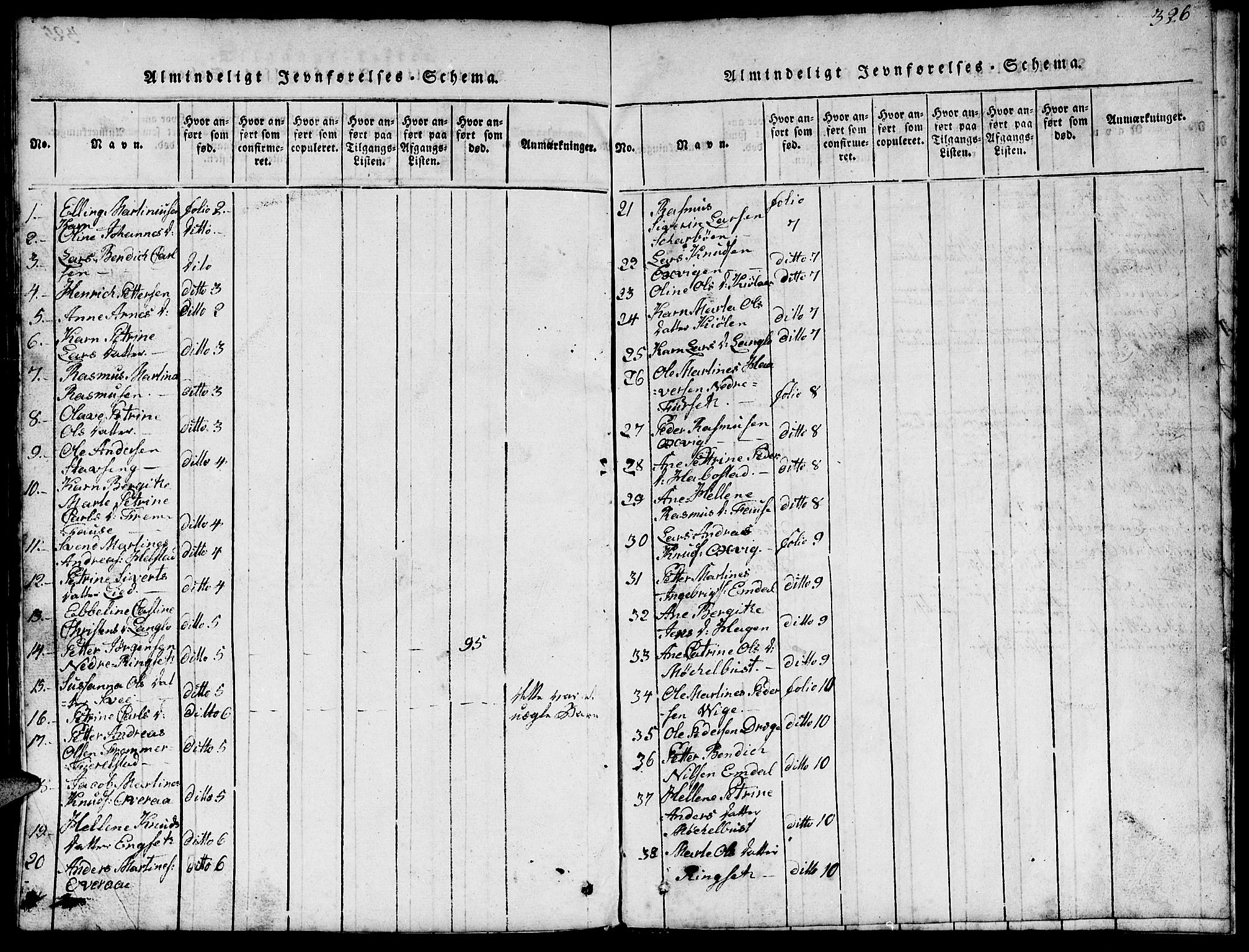Ministerialprotokoller, klokkerbøker og fødselsregistre - Møre og Romsdal, AV/SAT-A-1454/520/L0289: Klokkerbok nr. 520C01, 1817-1837, s. 326