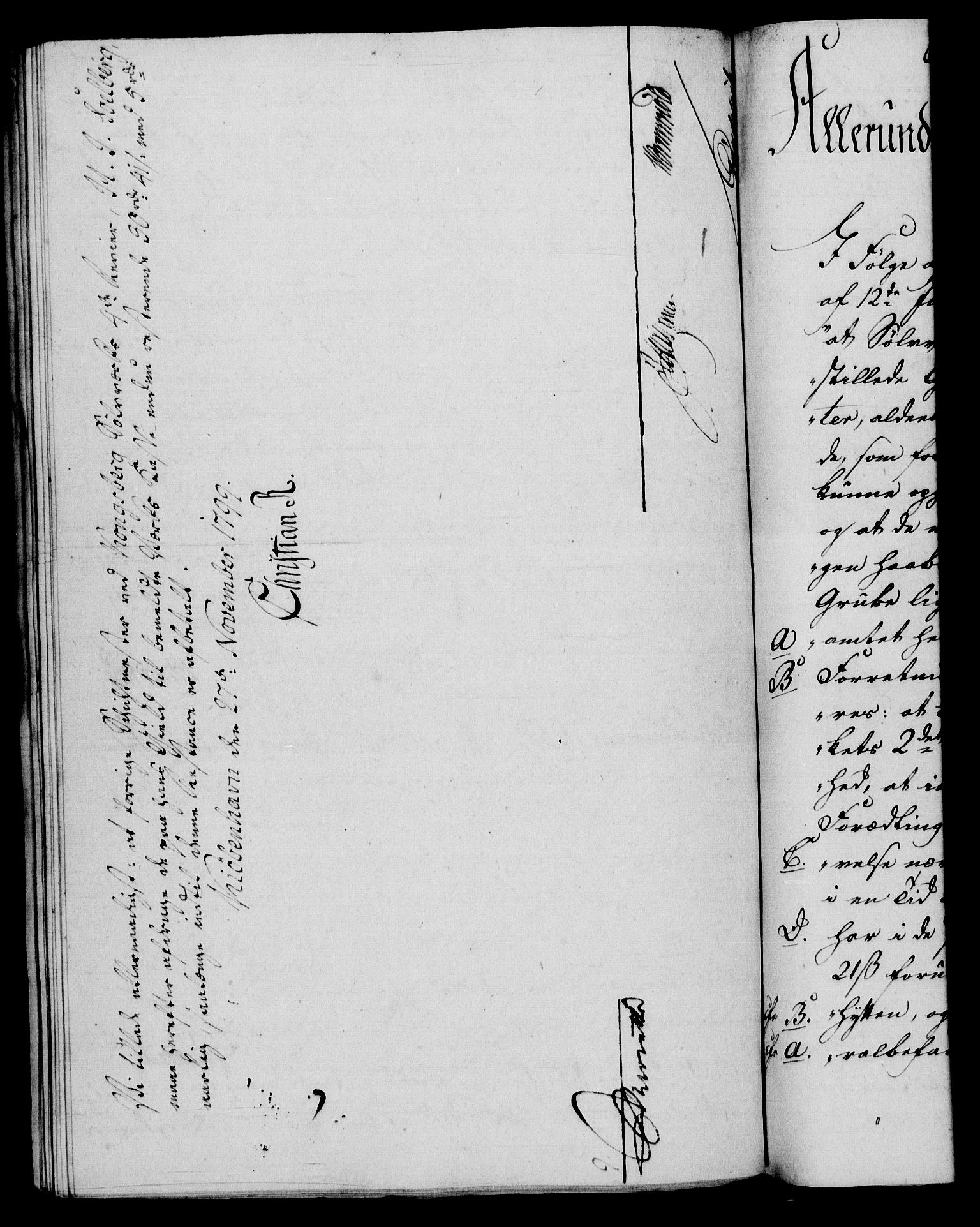 Rentekammeret, Renteskriverkontorene, RA/EA-3115/M/Mf/Mfb/L0004: Relasjons- og resolusjonsprotokoll med register (merket RK 54.10), 1799-1800