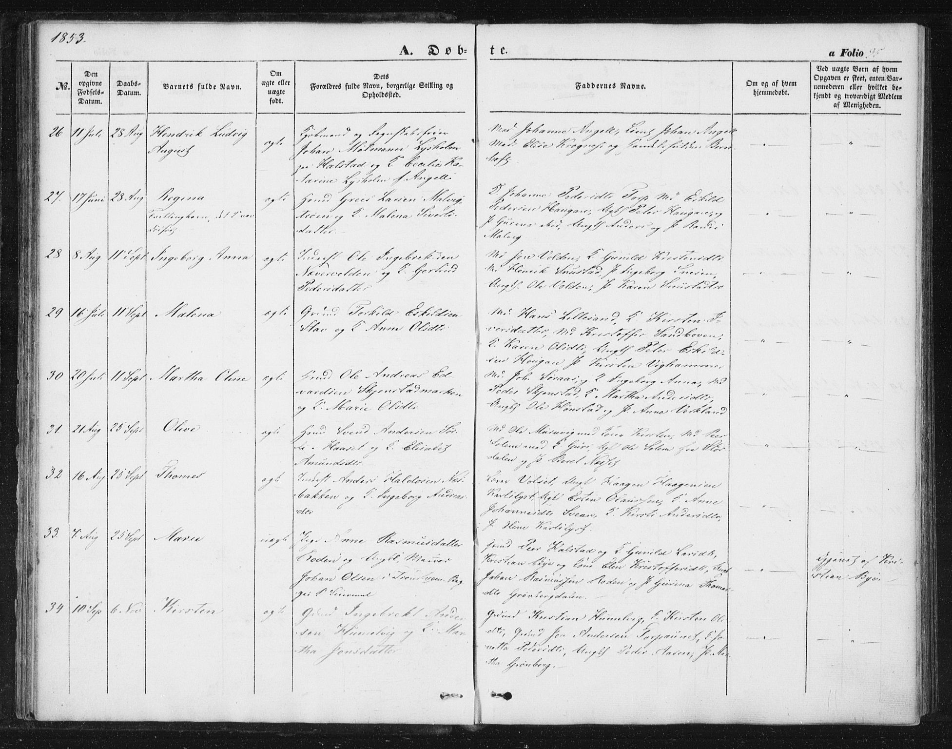 Ministerialprotokoller, klokkerbøker og fødselsregistre - Sør-Trøndelag, SAT/A-1456/616/L0407: Ministerialbok nr. 616A04, 1848-1856, s. 35