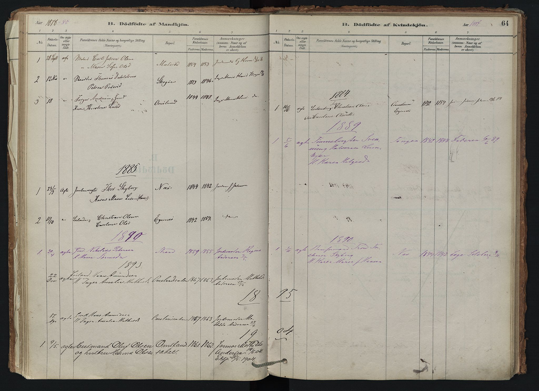 Brunlanes kirkebøker, SAKO/A-342/F/Fd/L0001: Ministerialbok nr. IV 1, 1878-1917, s. 64
