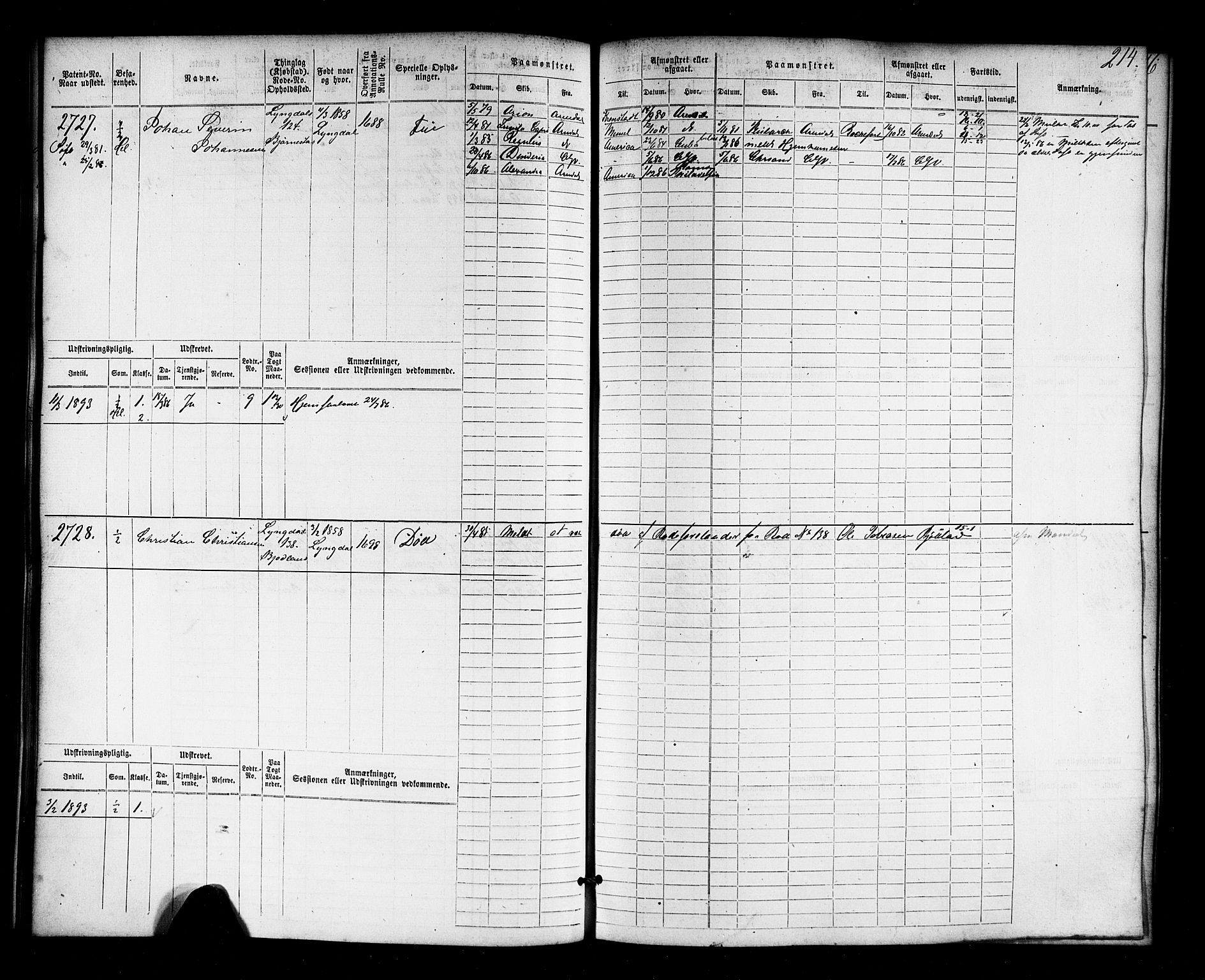 Farsund mønstringskrets, SAK/2031-0017/F/Fb/L0018: Hovedrulle nr 2301-3066, Z-10, 1875-1914, s. 219