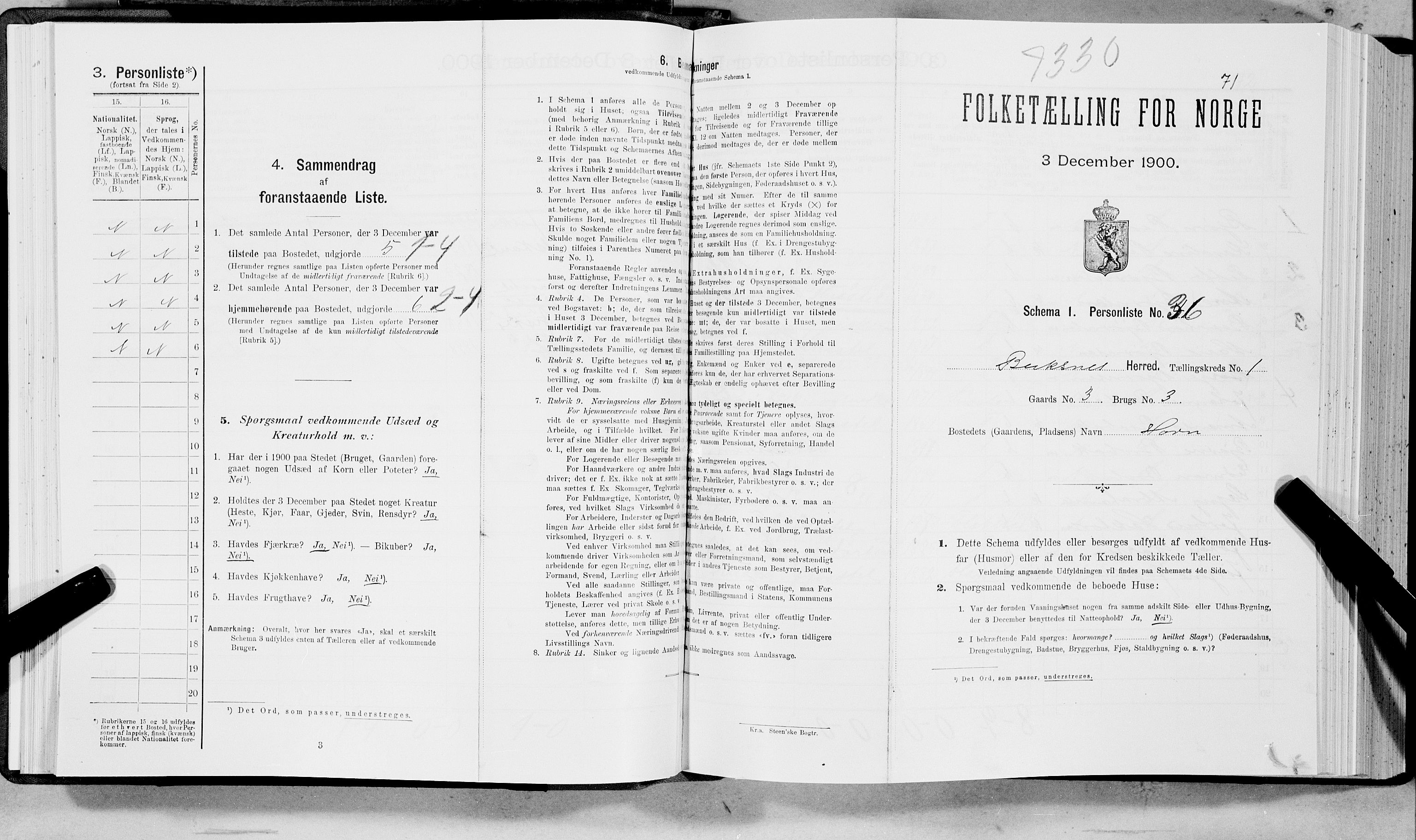 SAT, Folketelling 1900 for 1860 Buksnes herred, 1900, s. 72