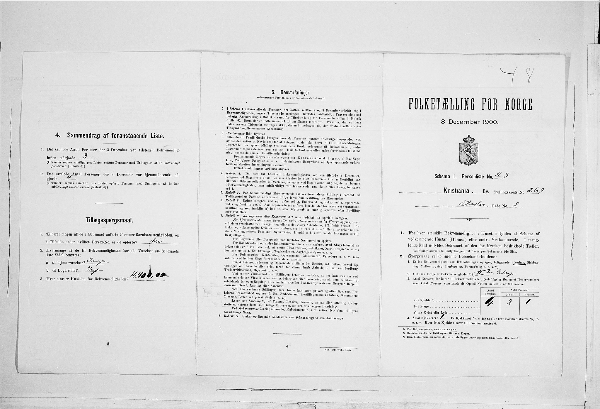 SAO, Folketelling 1900 for 0301 Kristiania kjøpstad, 1900, s. 48261