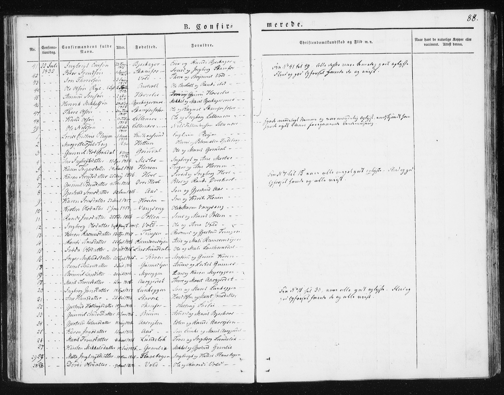 Ministerialprotokoller, klokkerbøker og fødselsregistre - Sør-Trøndelag, SAT/A-1456/674/L0869: Ministerialbok nr. 674A01, 1829-1860, s. 88