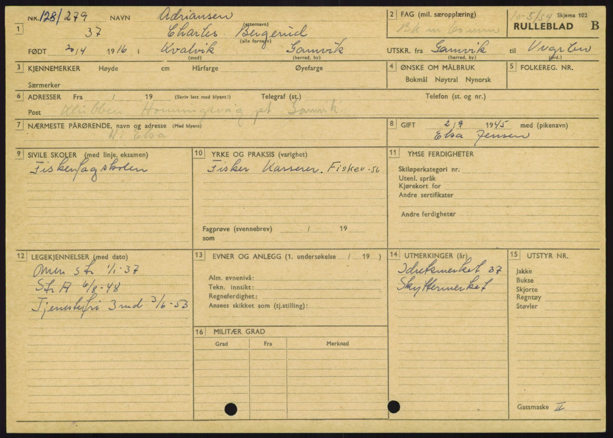 Forsvaret, Varanger bataljon, AV/RA-RAFA-2258/1/D/L0445: Rulleblad for menige født 1915-1916, 1915-1916, s. 300