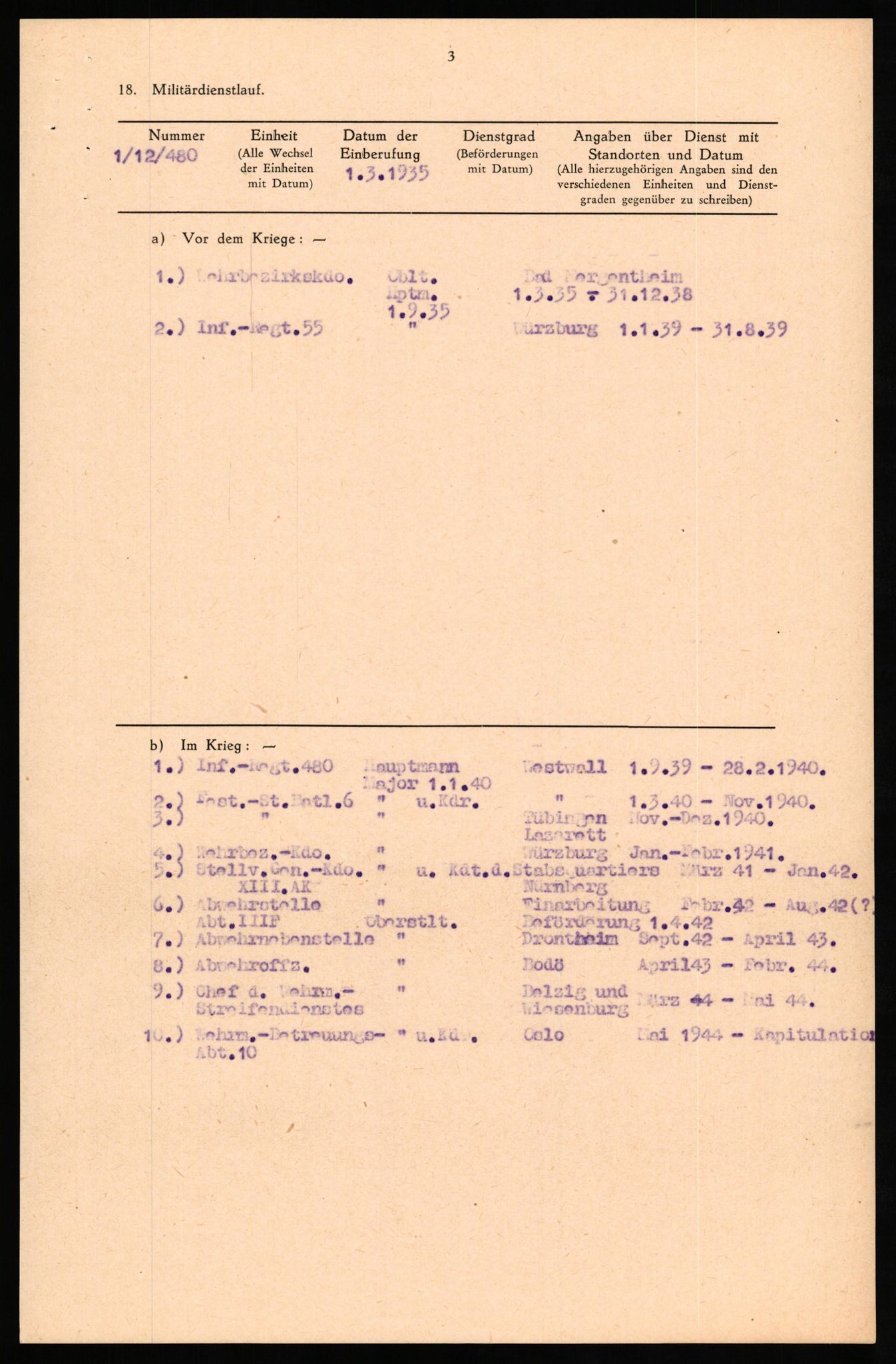 Forsvaret, Forsvarets overkommando II, RA/RAFA-3915/D/Db/L0029: CI Questionaires. Tyske okkupasjonsstyrker i Norge. Tyskere., 1945-1946, s. 118